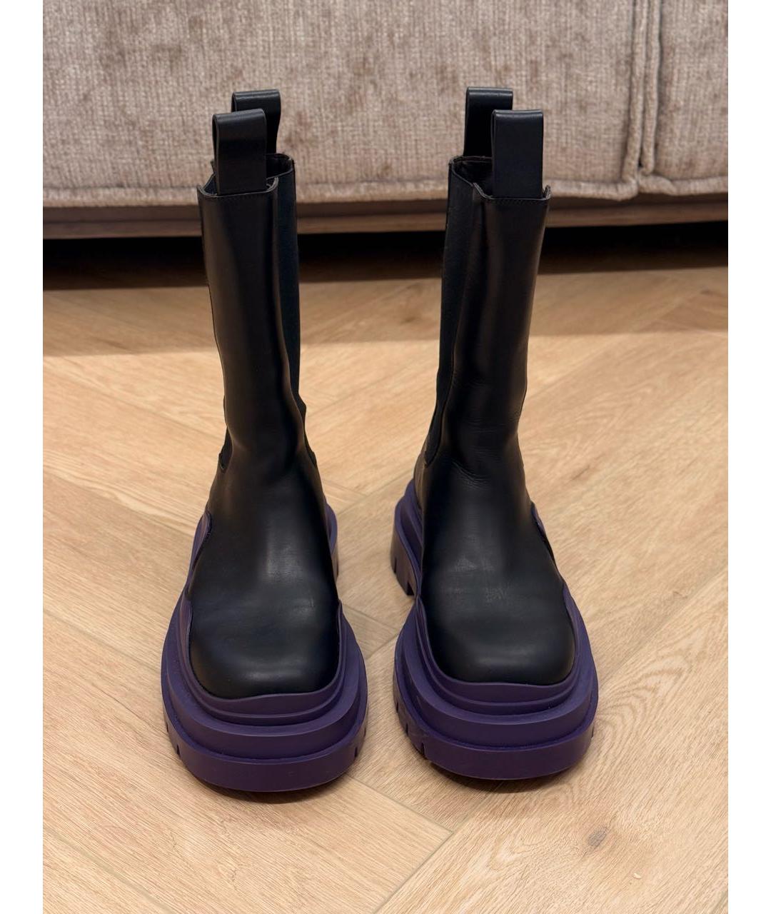 BOTTEGA VENETA Фиолетовые кожаные ботинки, фото 2