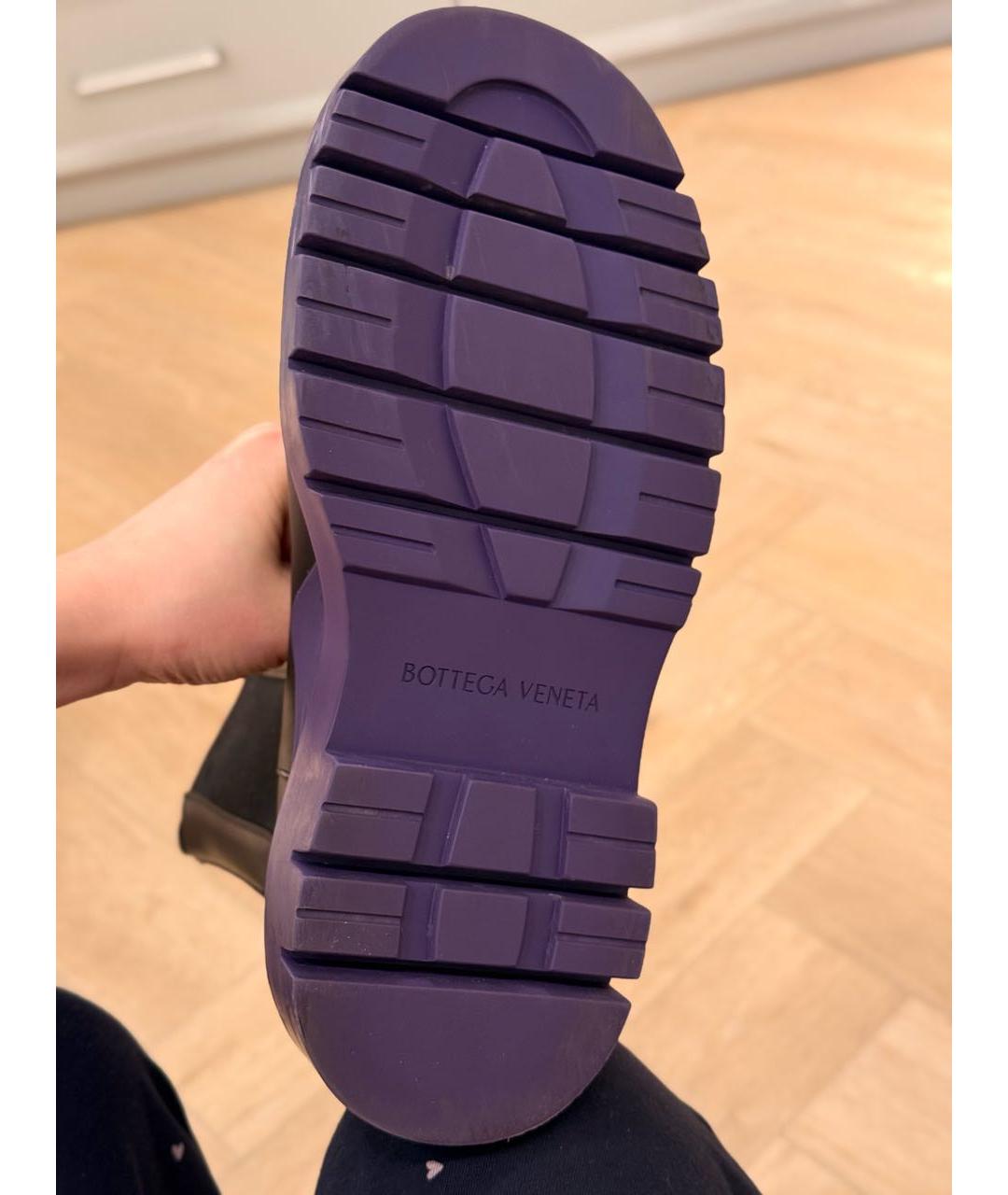 BOTTEGA VENETA Фиолетовые кожаные ботинки, фото 7