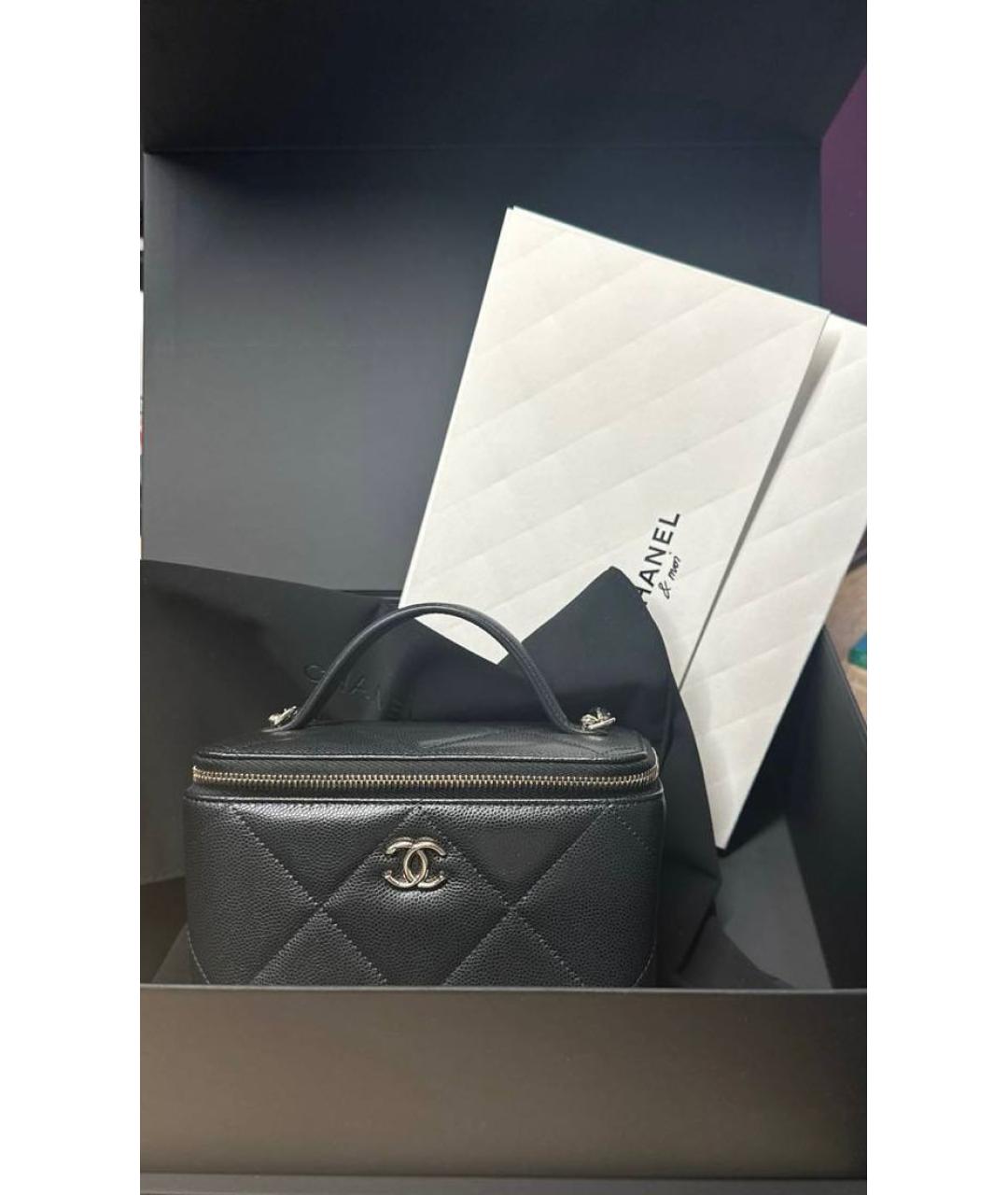 CHANEL Черная кожаная сумка через плечо, фото 6