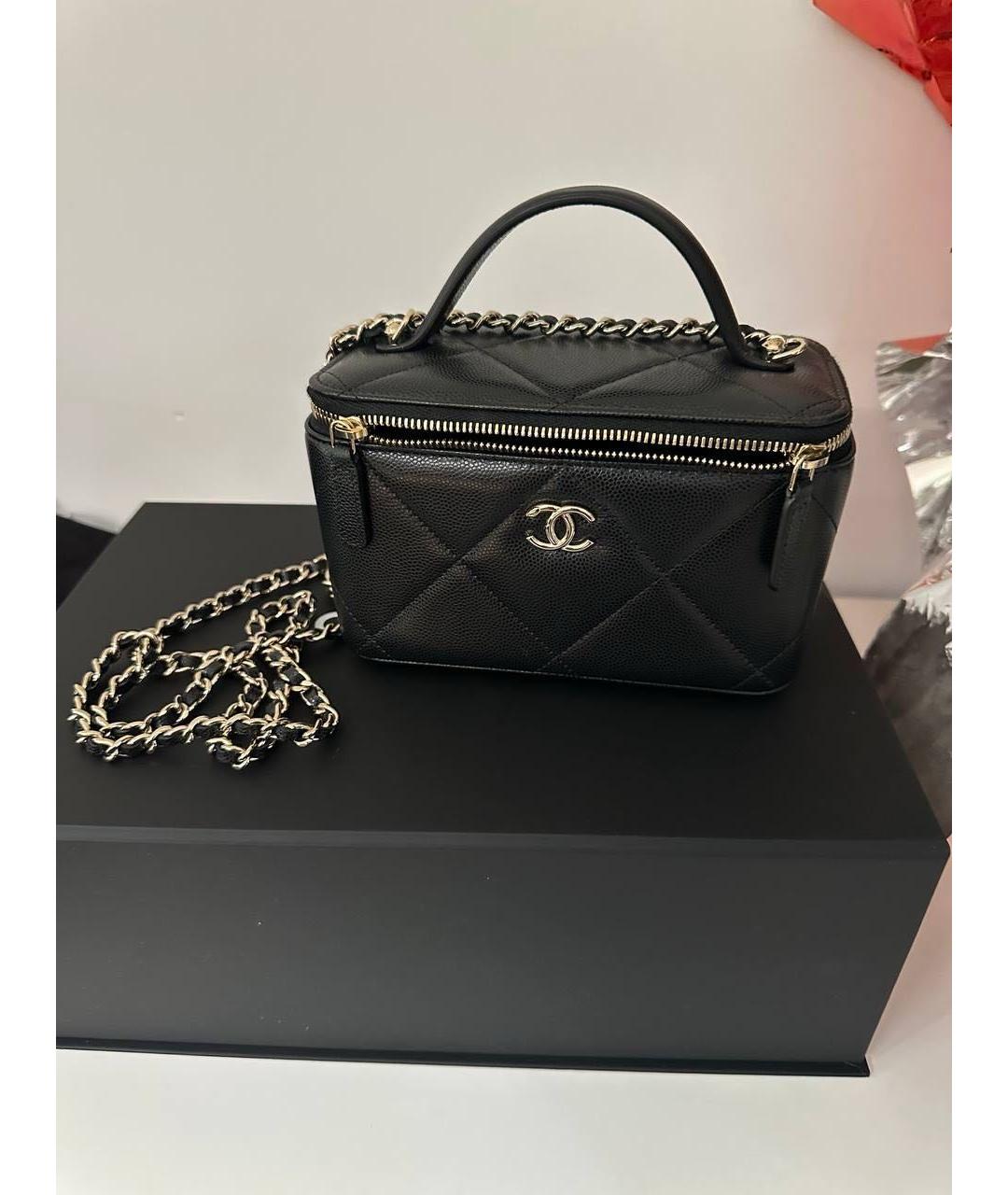 CHANEL Черная кожаная сумка через плечо, фото 8