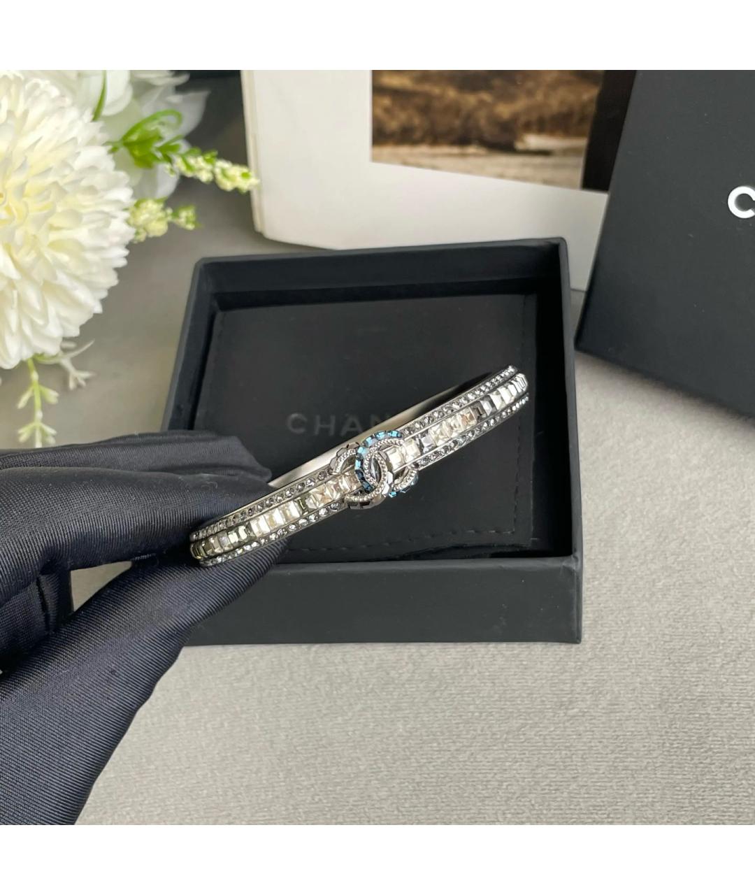 CHANEL Серебрянный металлический браслет, фото 5