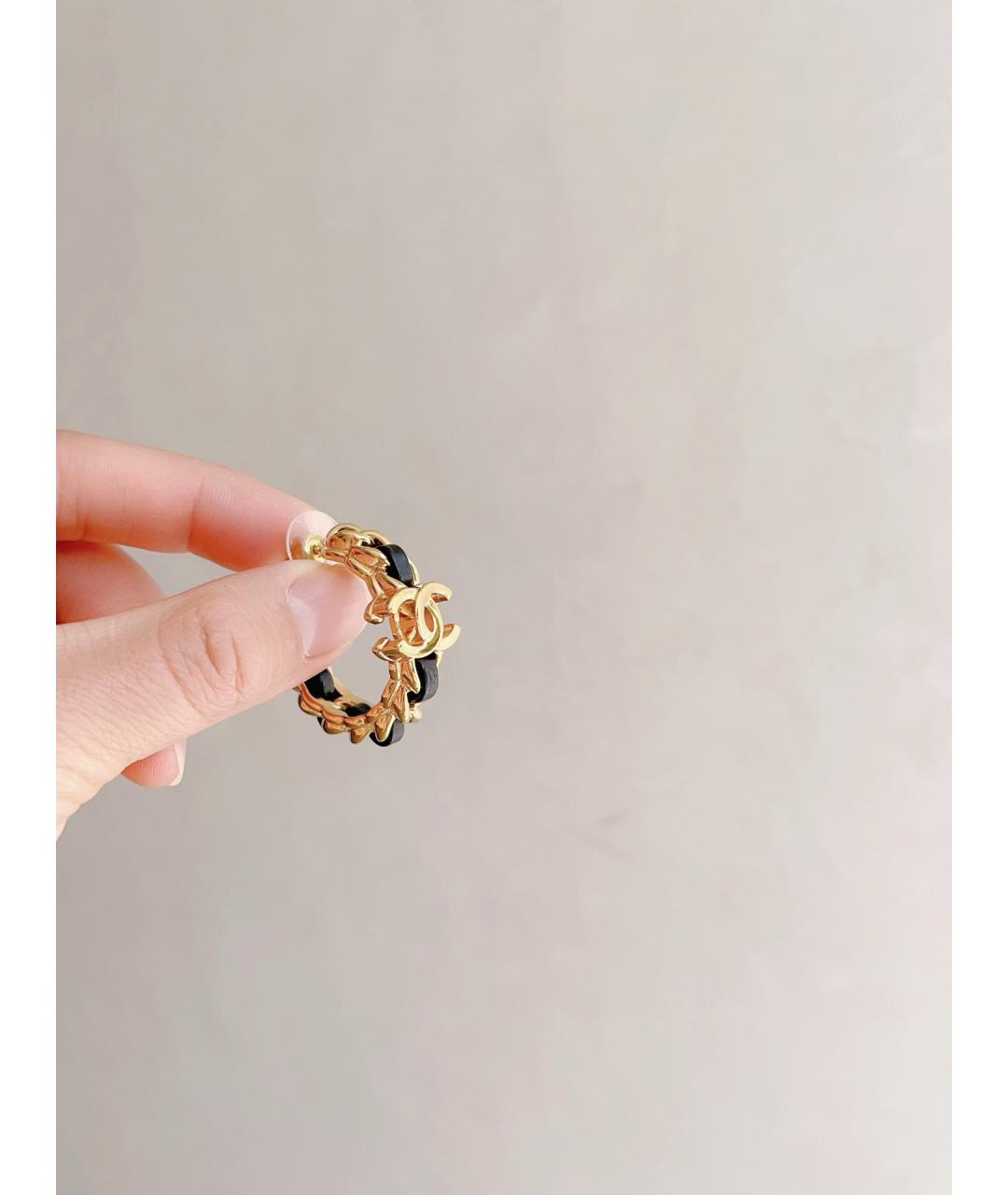 CHANEL Золотые металлические серьги, фото 5