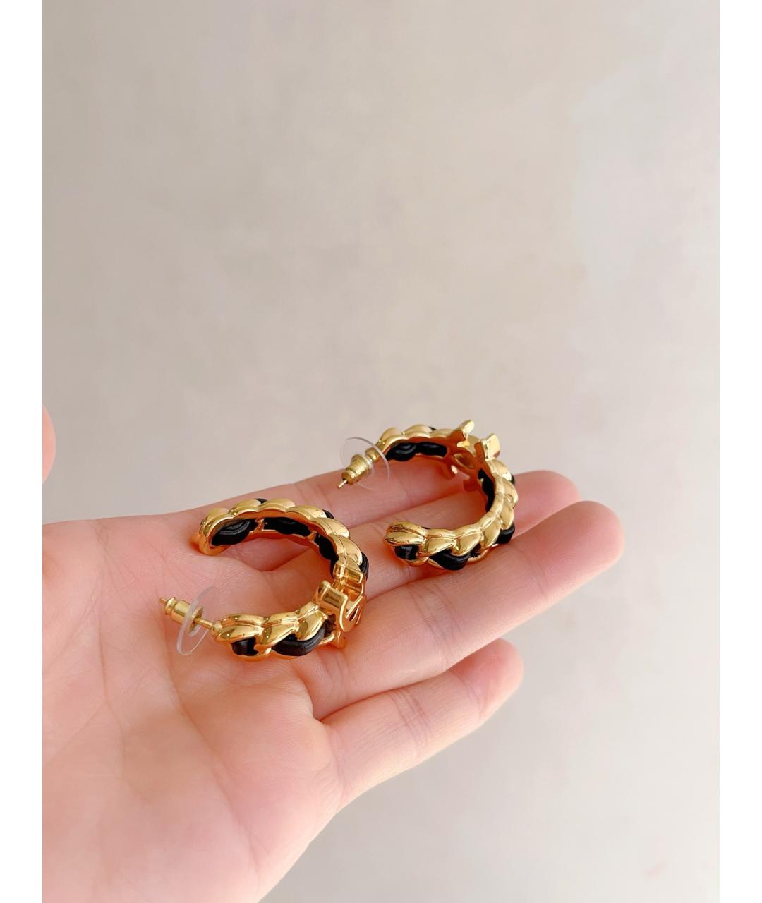 CHANEL Золотые металлические серьги, фото 4