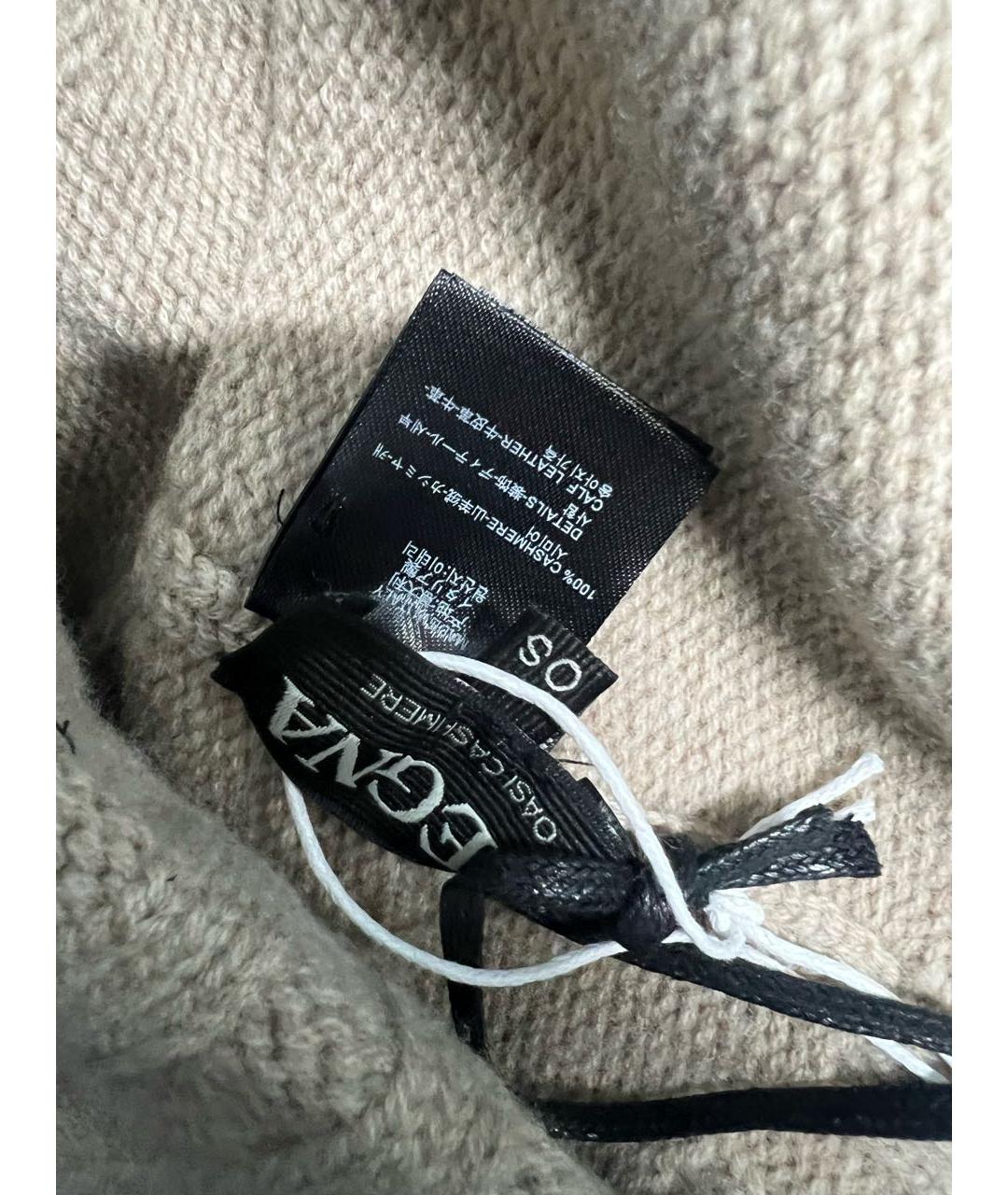 ZEGNA Бежевая кашемировая шапка, фото 5