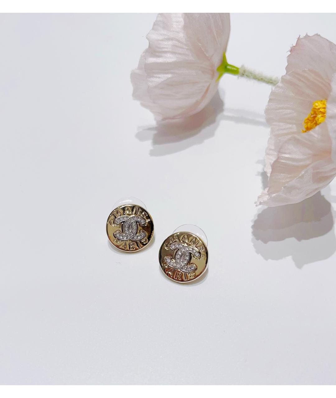 CHANEL Золотые металлические серьги, фото 2