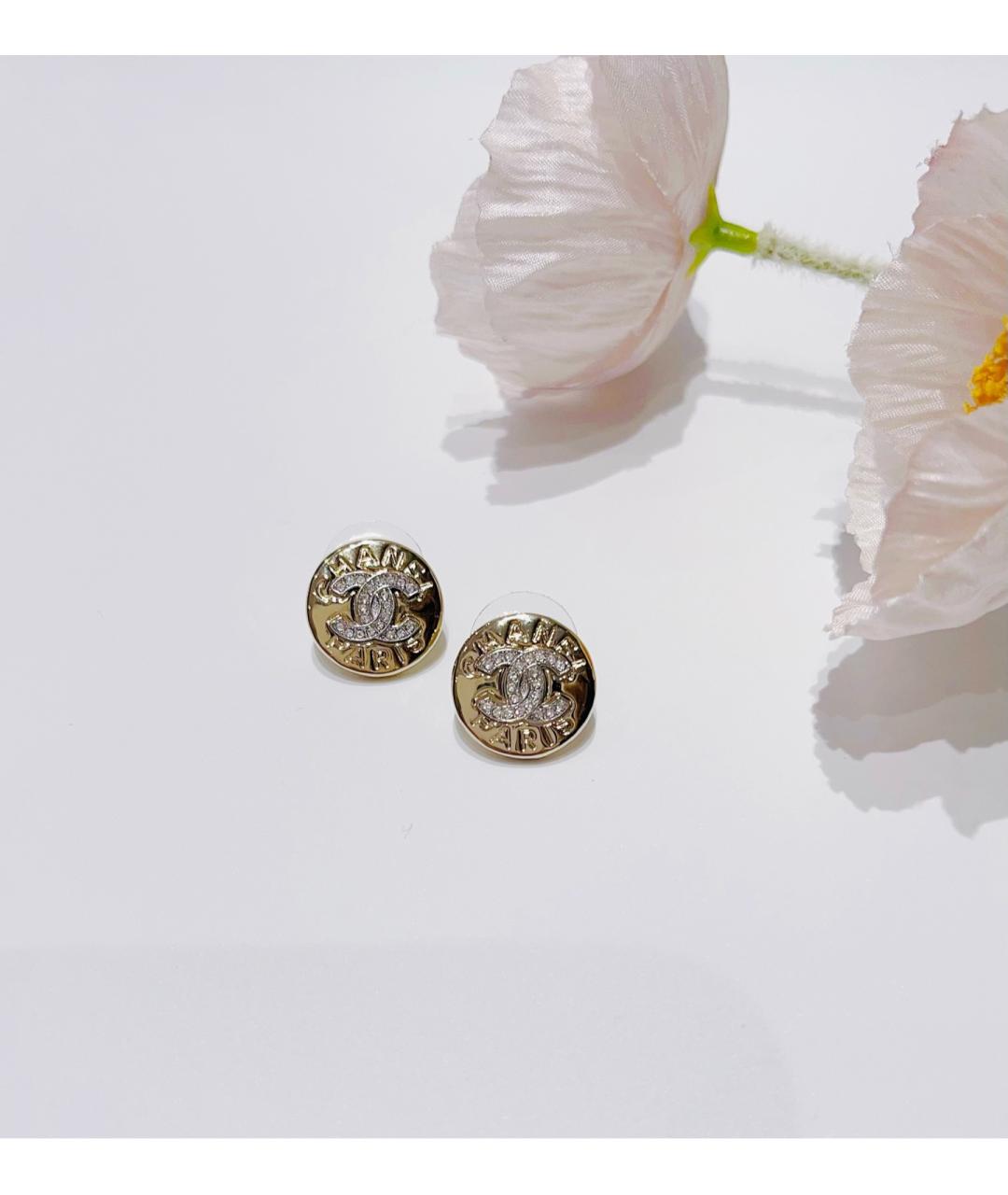 CHANEL Золотые металлические серьги, фото 7