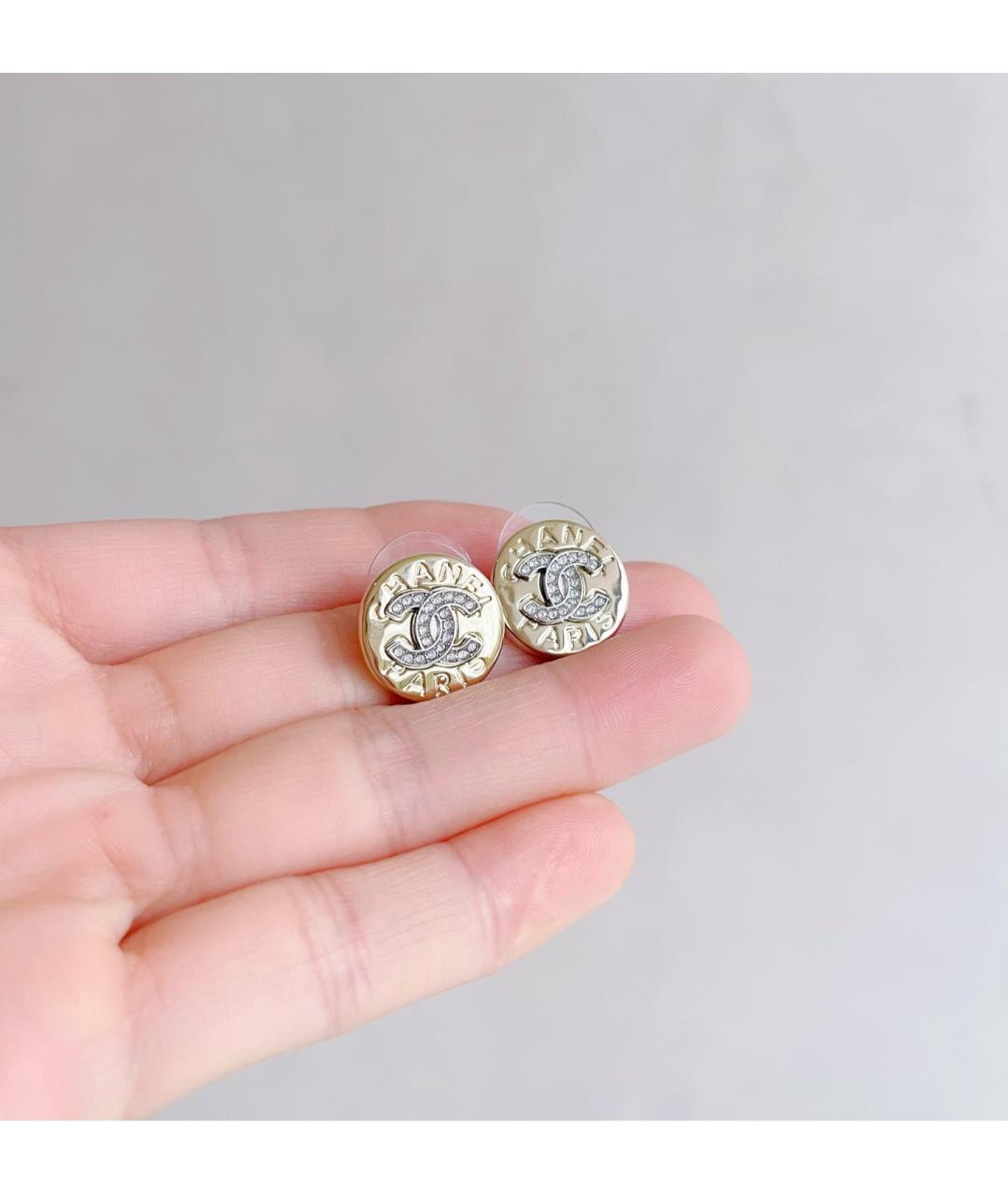 CHANEL Золотые металлические серьги, фото 4