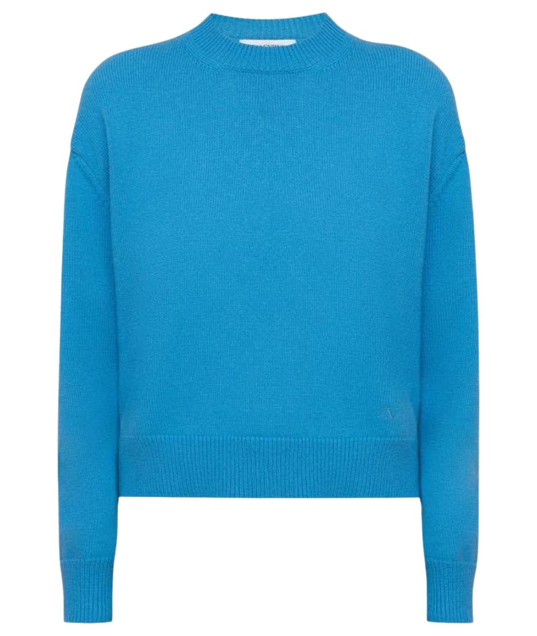 VALENTINO Голубой кашемировый джемпер / свитер, фото 1