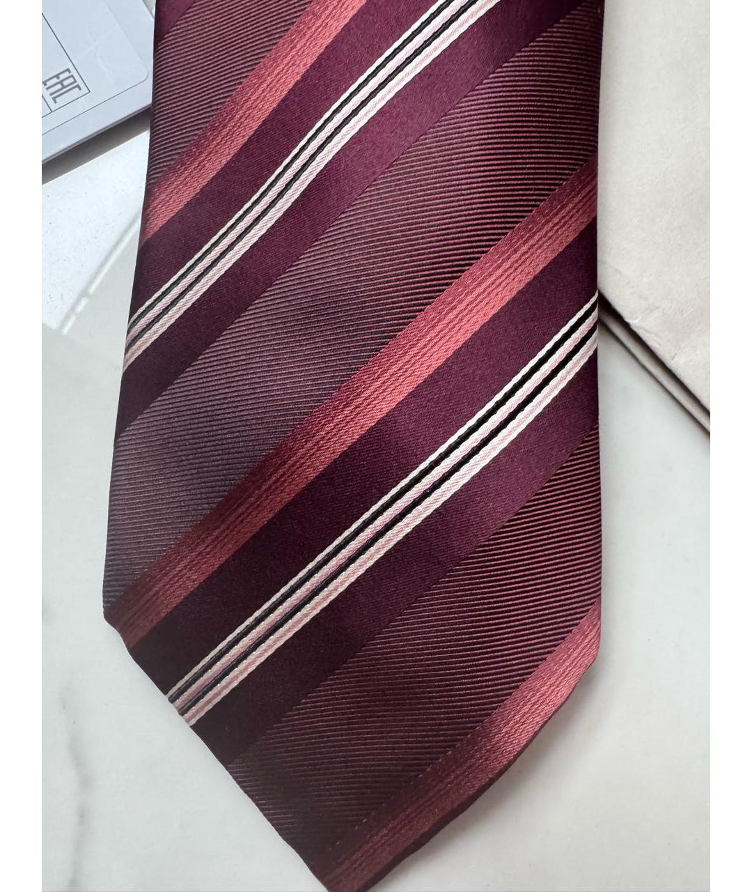 BRIONI Бордовый шелковый галстук, фото 3