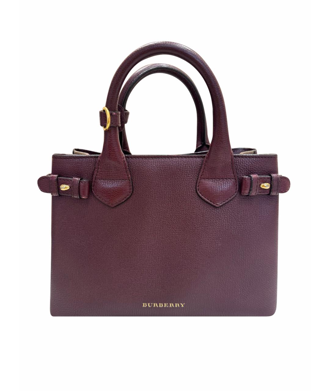 BURBERRY Бордовая кожаная сумка тоут, фото 1