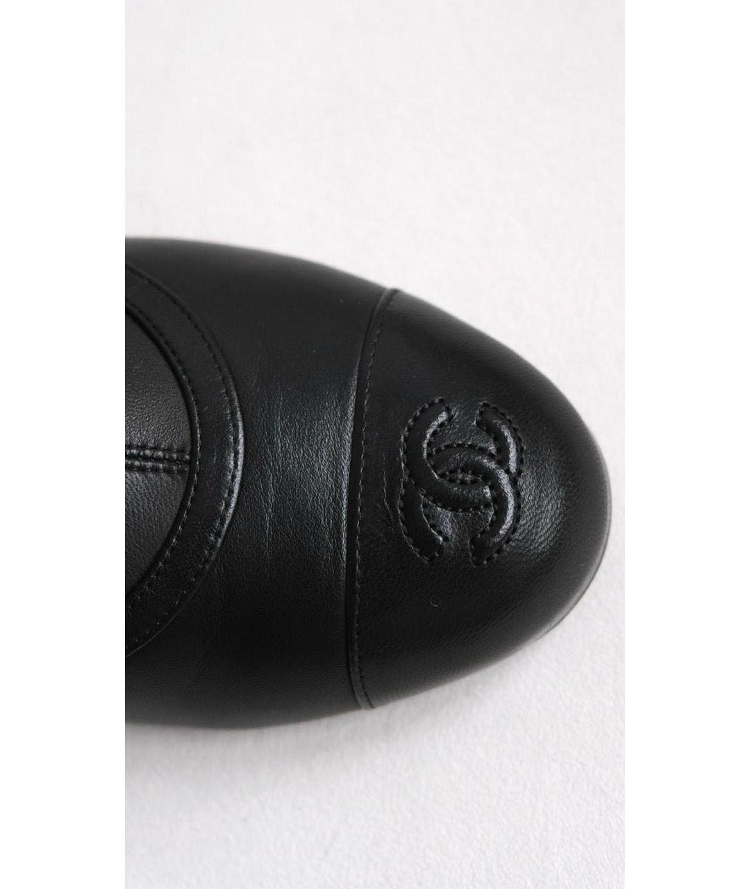 CHANEL Черные кожаные ботфорты, фото 4