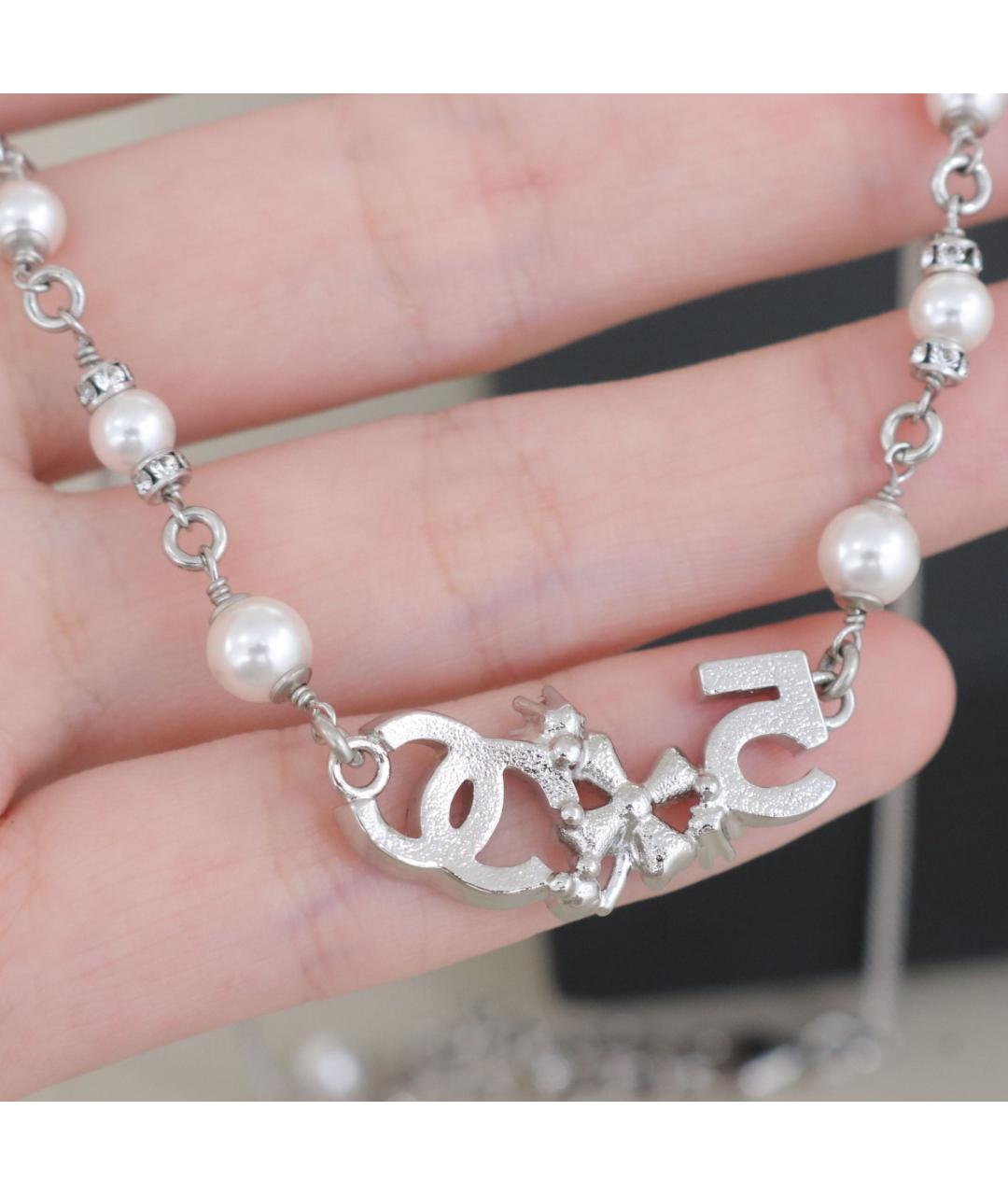 CHANEL Серебряное металлическое колье, фото 8