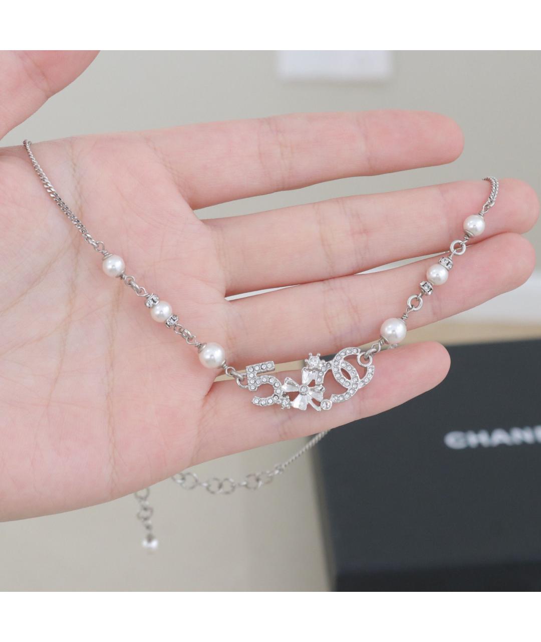 CHANEL Серебряное металлическое колье, фото 4