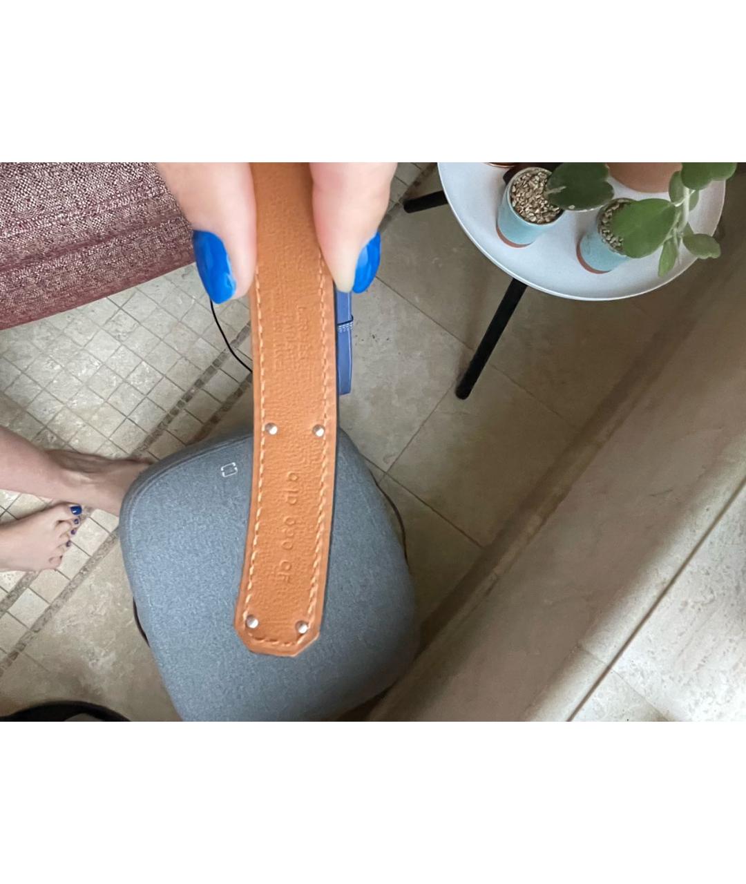 HERMES Синий кожаный ремень, фото 3