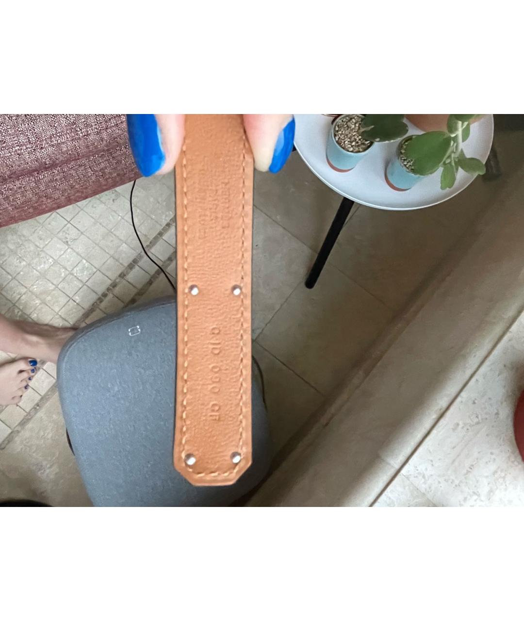 HERMES Синий кожаный ремень, фото 2