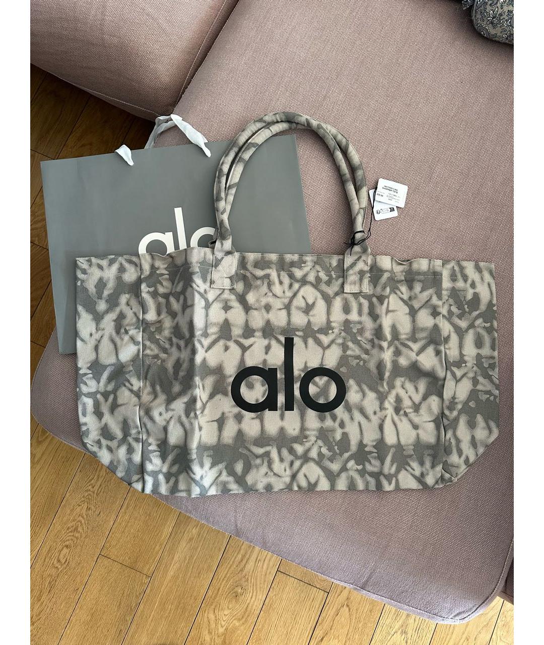 ALO YOGA Серая тканевая сумка тоут, фото 2