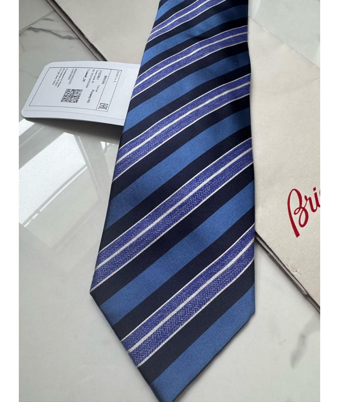 BRIONI Синий шелковый галстук, фото 3
