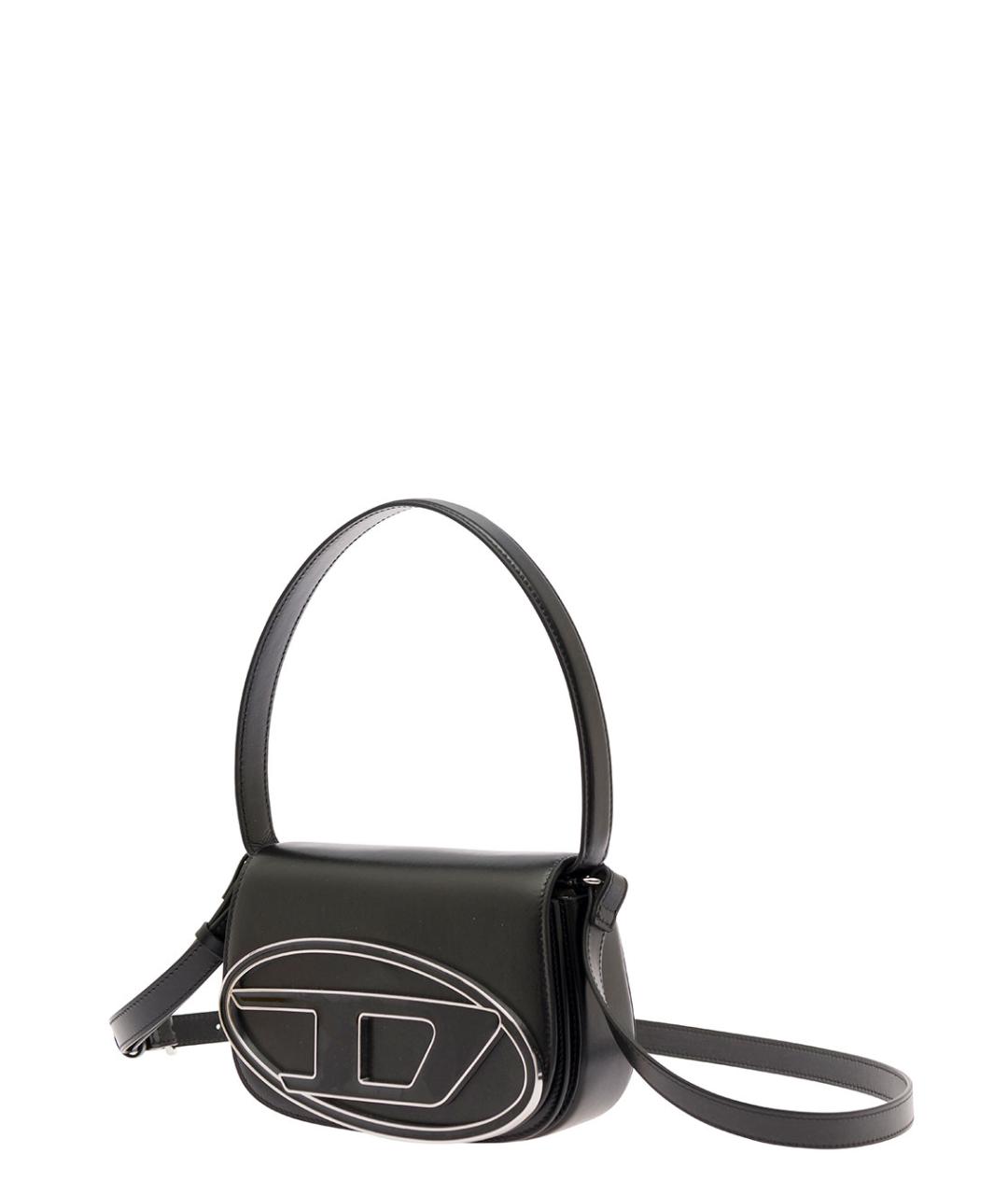 DIESEL Черная кожаная сумка с короткими ручками, фото 2