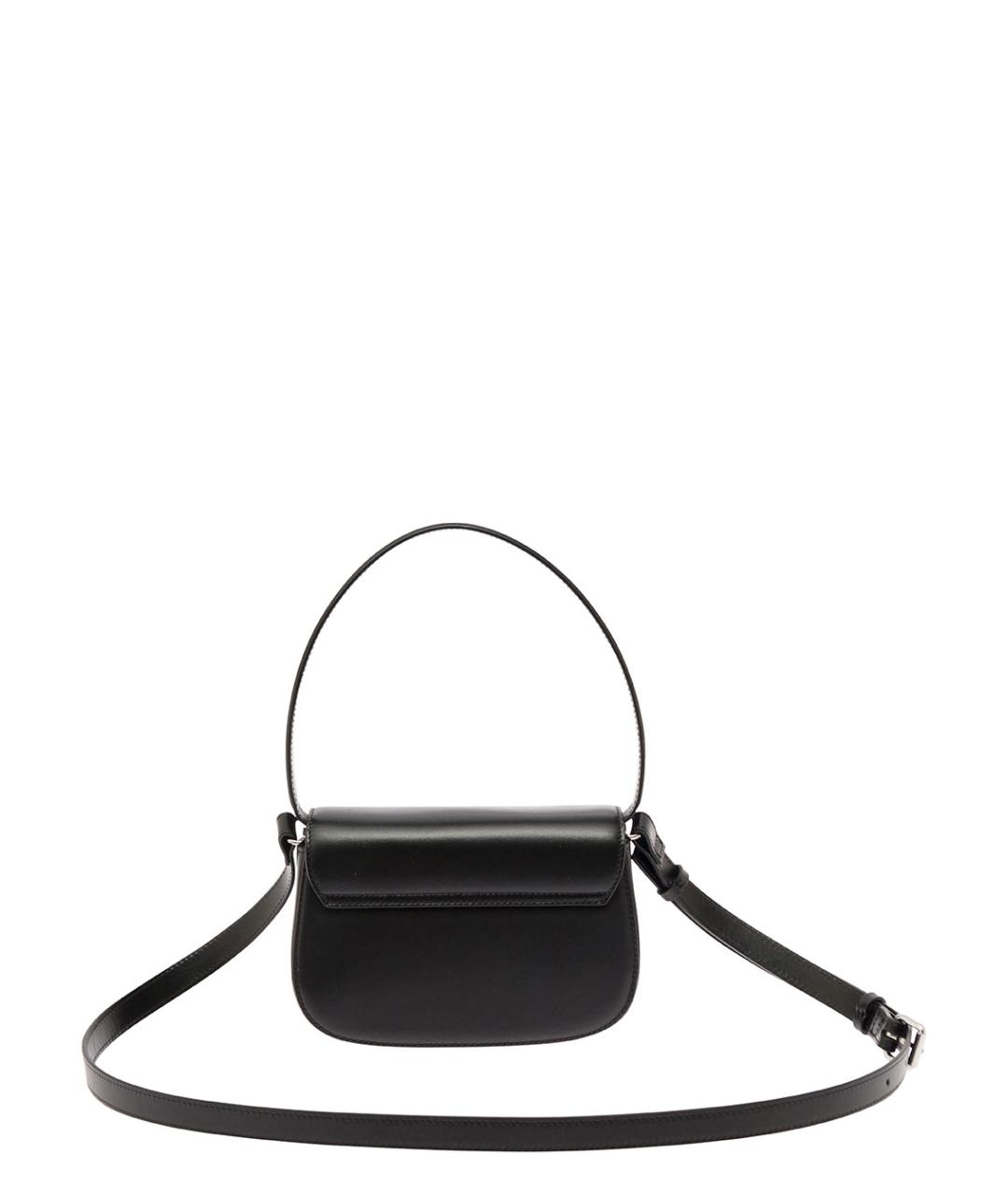 DIESEL Черная кожаная сумка с короткими ручками, фото 4