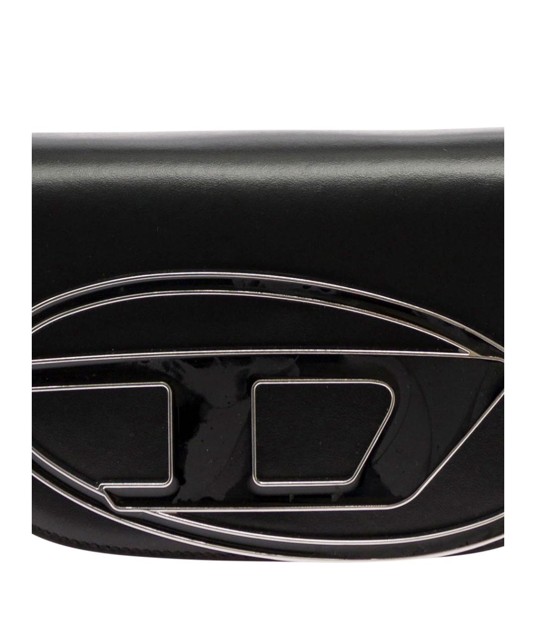 DIESEL Черная кожаная сумка с короткими ручками, фото 5
