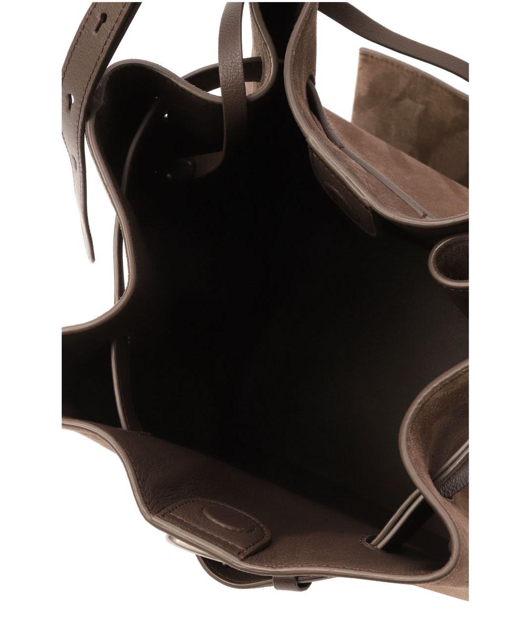 BRUNELLO CUCINELLI Коричневая замшевая сумка через плечо, фото 5