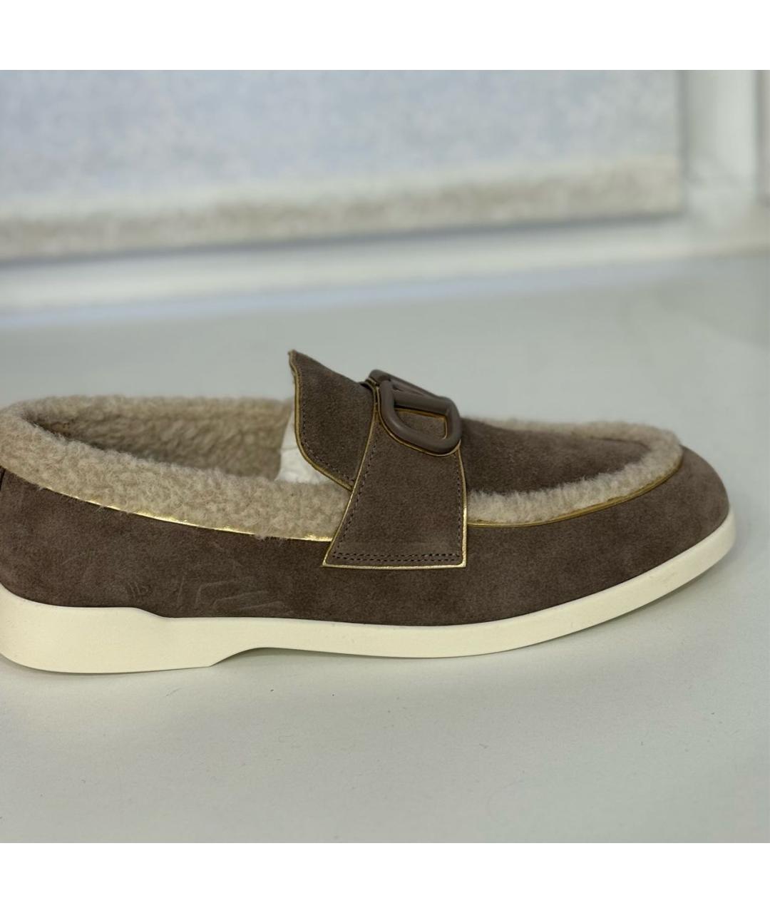 VALENTINO Бежевые замшевые лоферы, фото 6