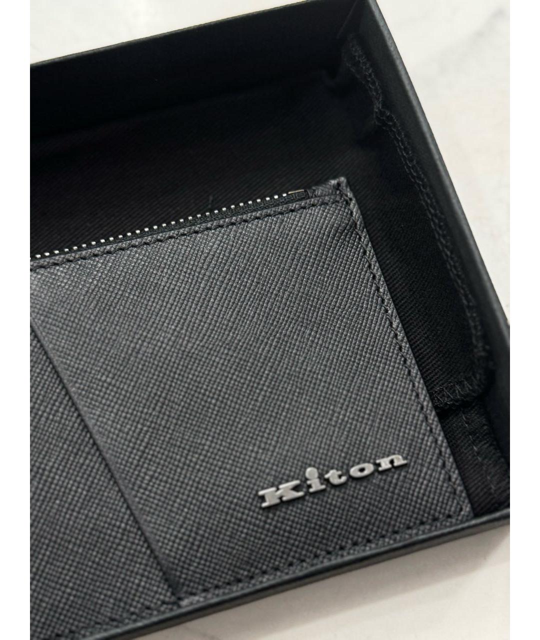 KITON Черный кожаный кардхолдер, фото 7