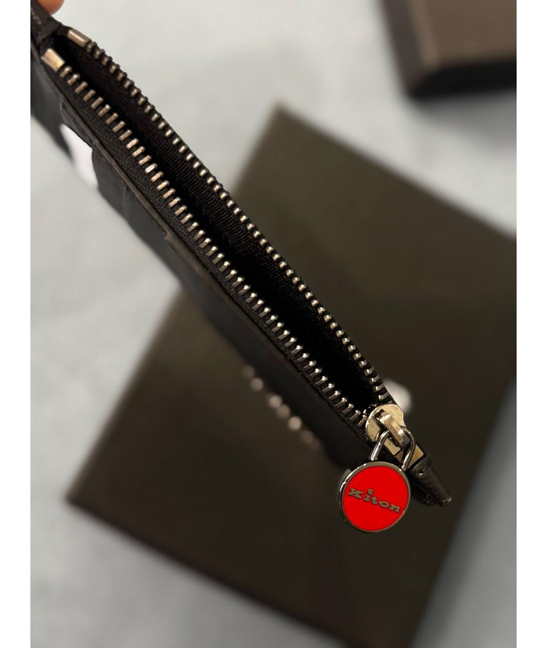 KITON Черный кожаный кардхолдер, фото 4