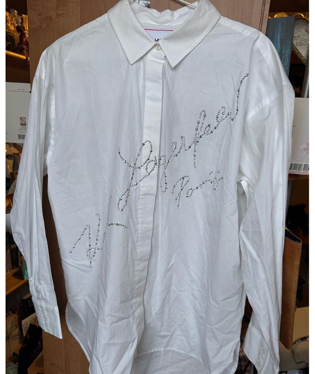 KARL LAGERFELD Белая хлопковая рубашка, фото 3
