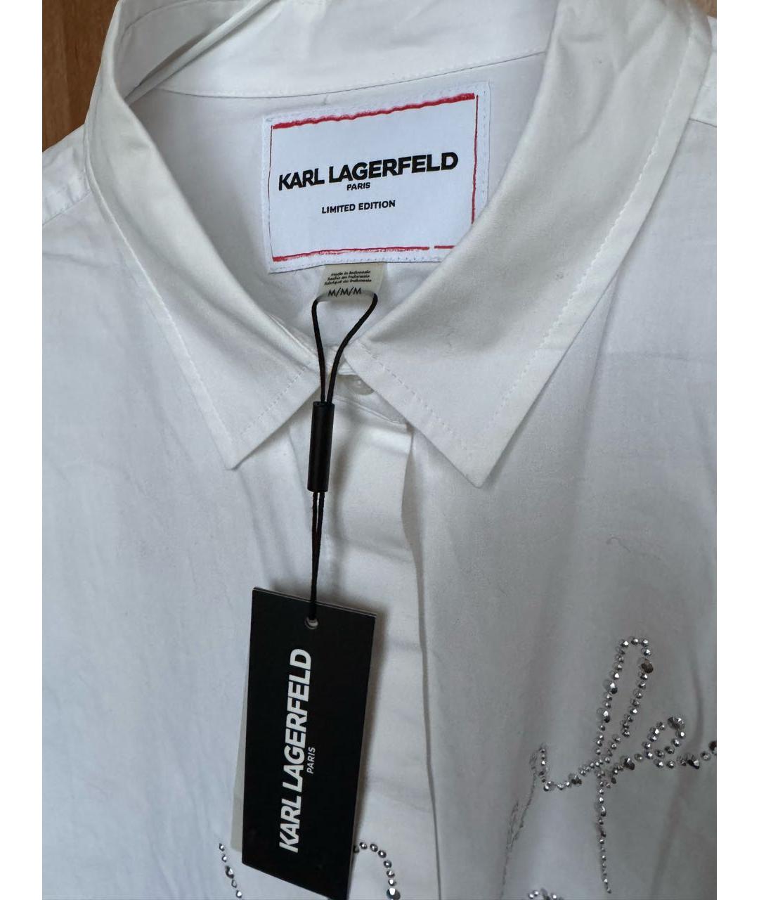 KARL LAGERFELD Белая хлопковая рубашка, фото 4