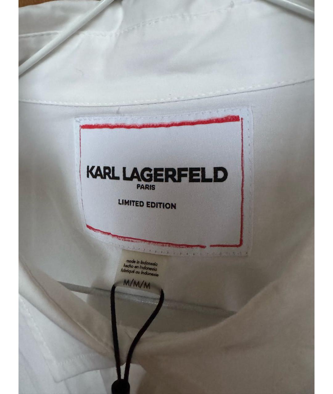 KARL LAGERFELD Белая хлопковая рубашка, фото 5