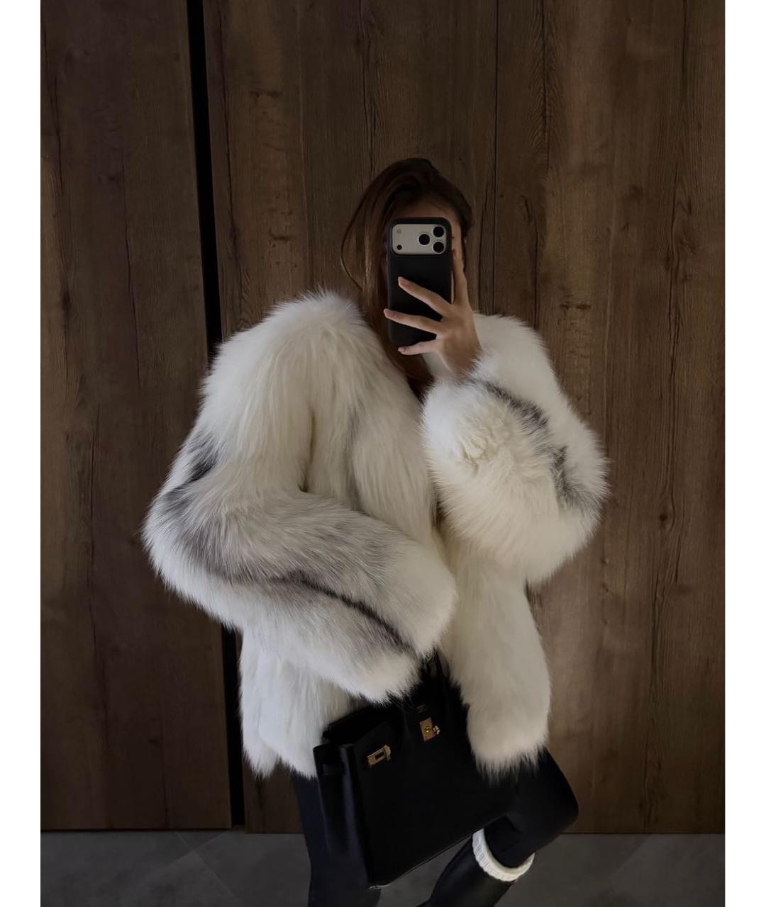SAGA Белая меховая шуба, фото 2