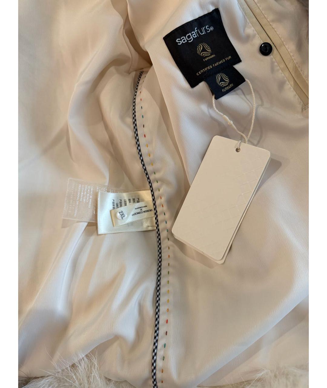 SAGA Белая меховая шуба, фото 3
