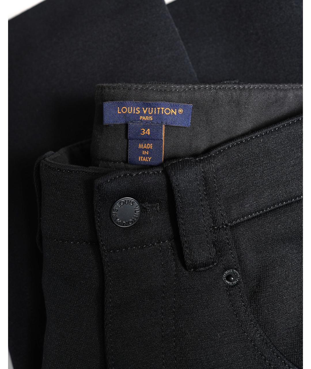 LOUIS VUITTON Черные хлопковые прямые брюки, фото 4