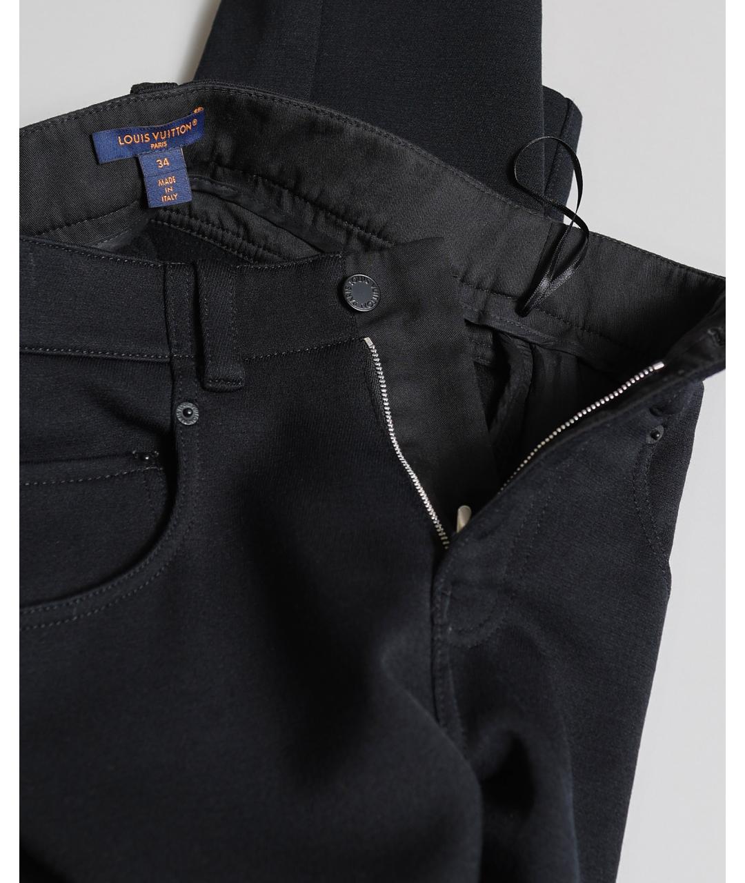 LOUIS VUITTON Черные хлопковые прямые брюки, фото 5