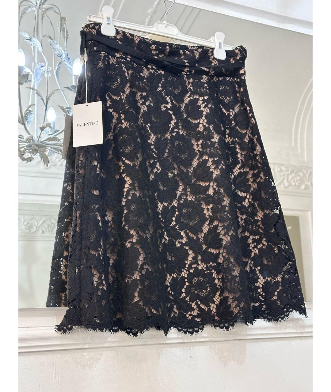 VALENTINO Черная хлопковая юбка миди, фото 2