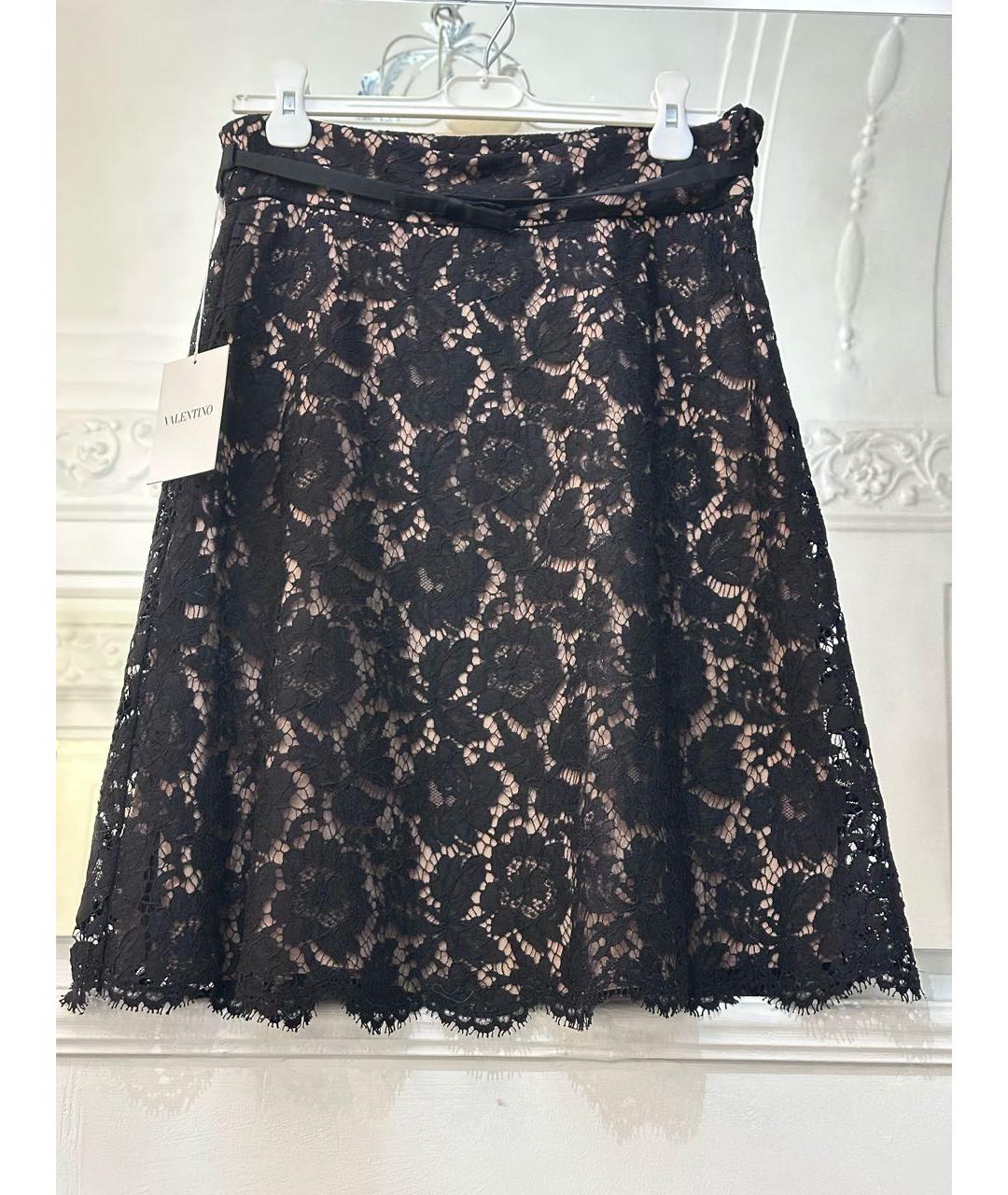 VALENTINO Черная хлопковая юбка миди, фото 9