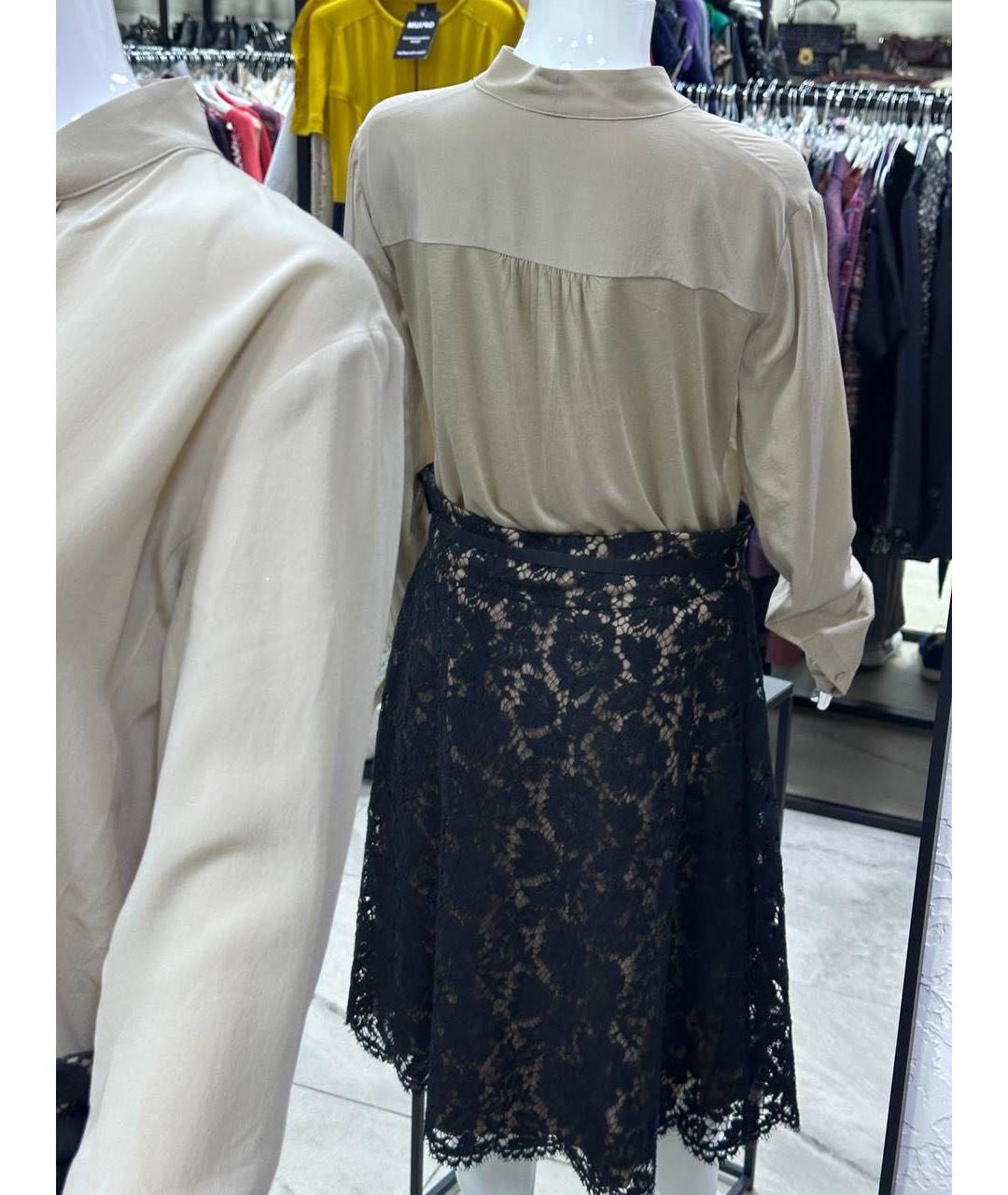 VALENTINO Черная хлопковая юбка миди, фото 8