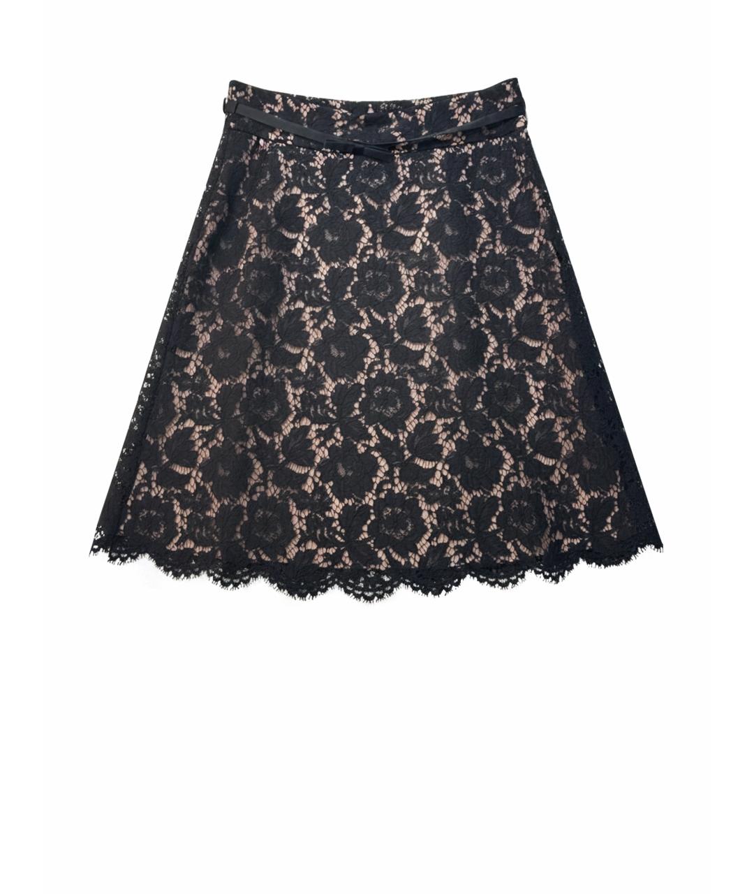 VALENTINO Черная хлопковая юбка миди, фото 1