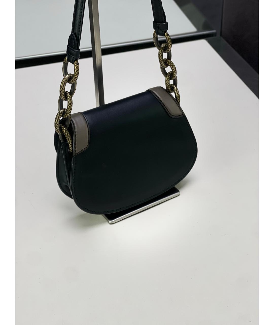 BOTTEGA VENETA Черная кожаная сумка через плечо, фото 4