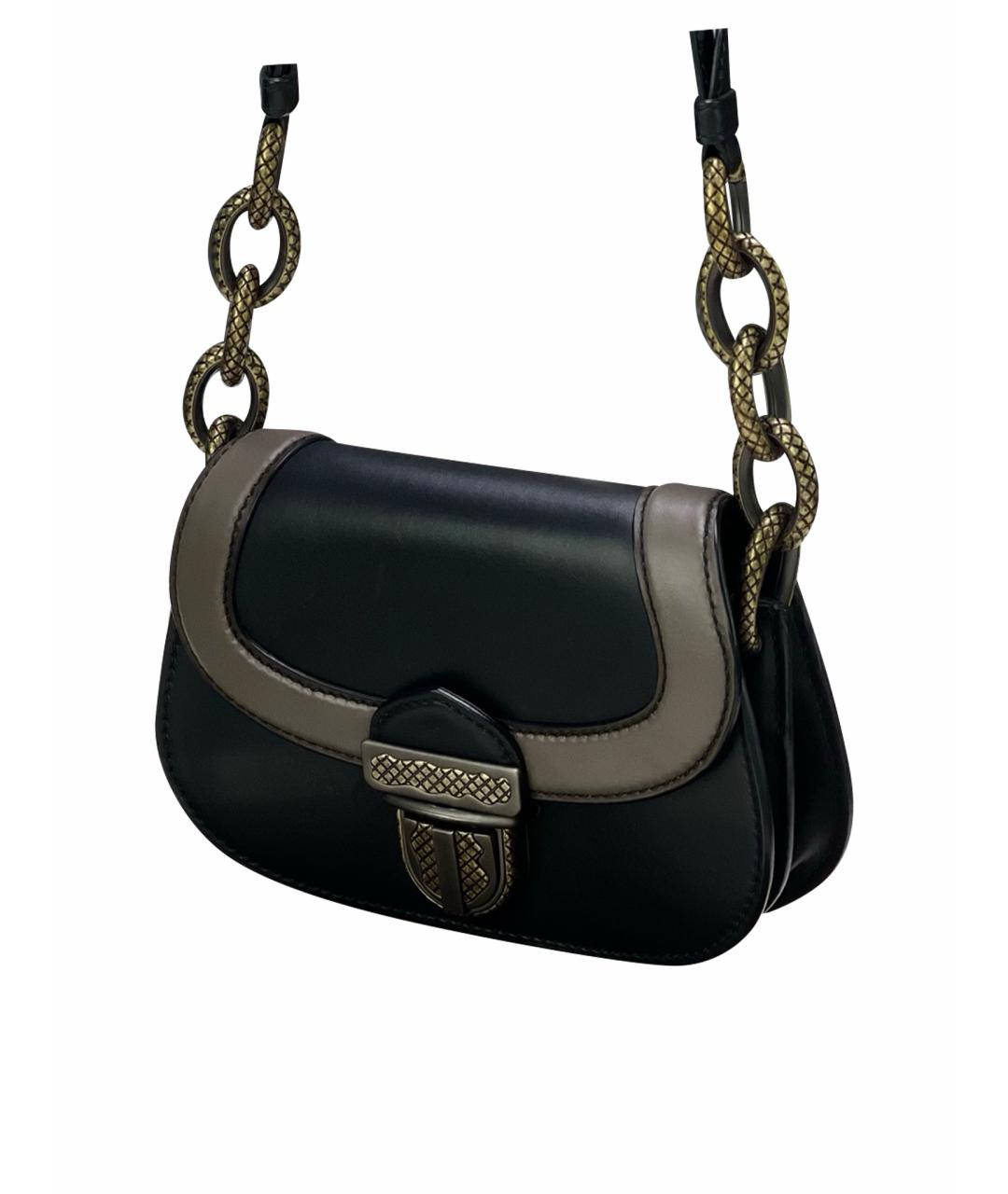 BOTTEGA VENETA Черная кожаная сумка через плечо, фото 1