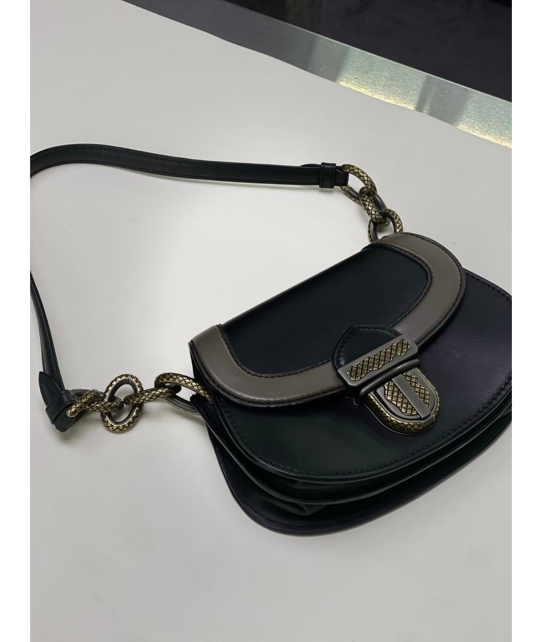 BOTTEGA VENETA Черная кожаная сумка через плечо, фото 5