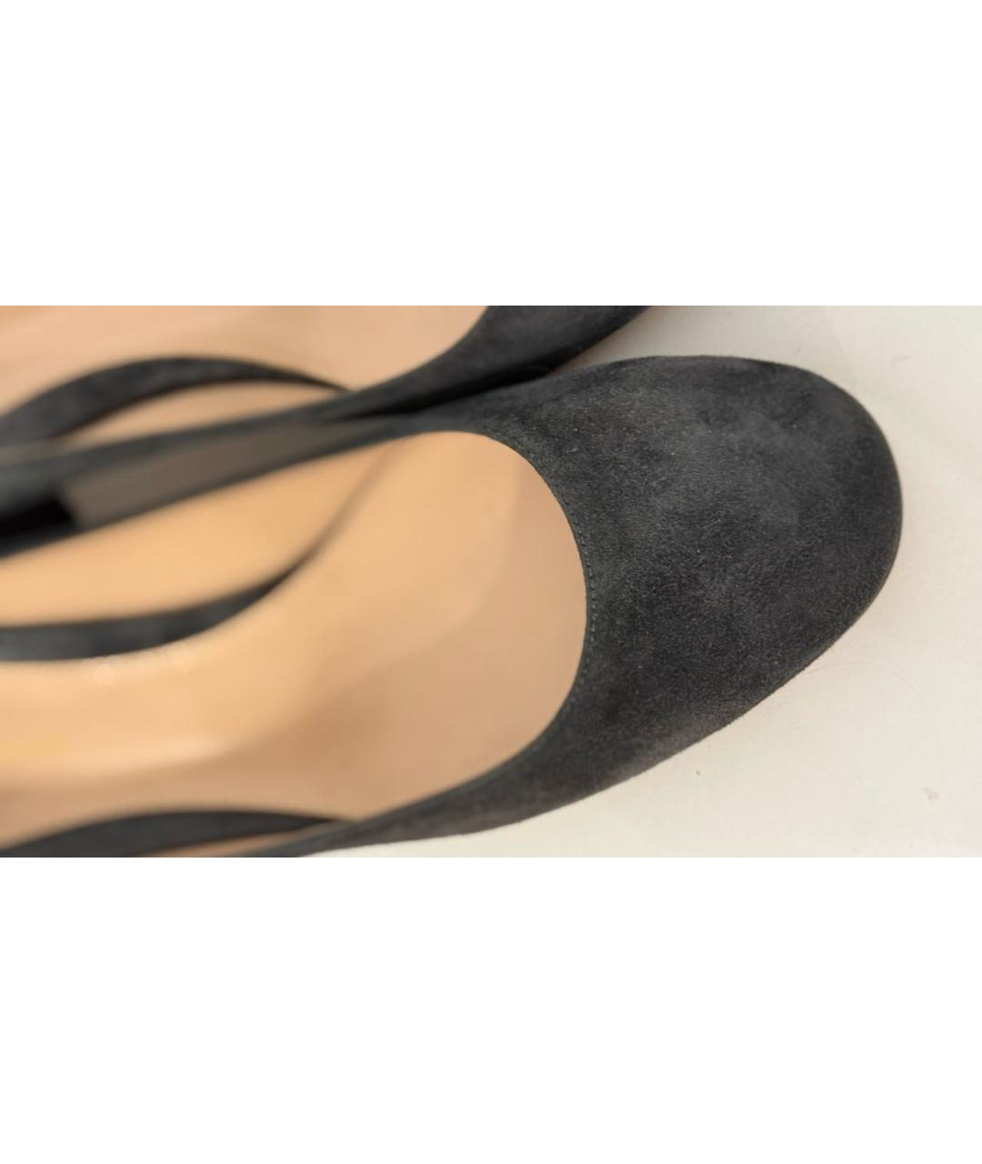 GIANVITO ROSSI Антрацитовые замшевые туфли, фото 6