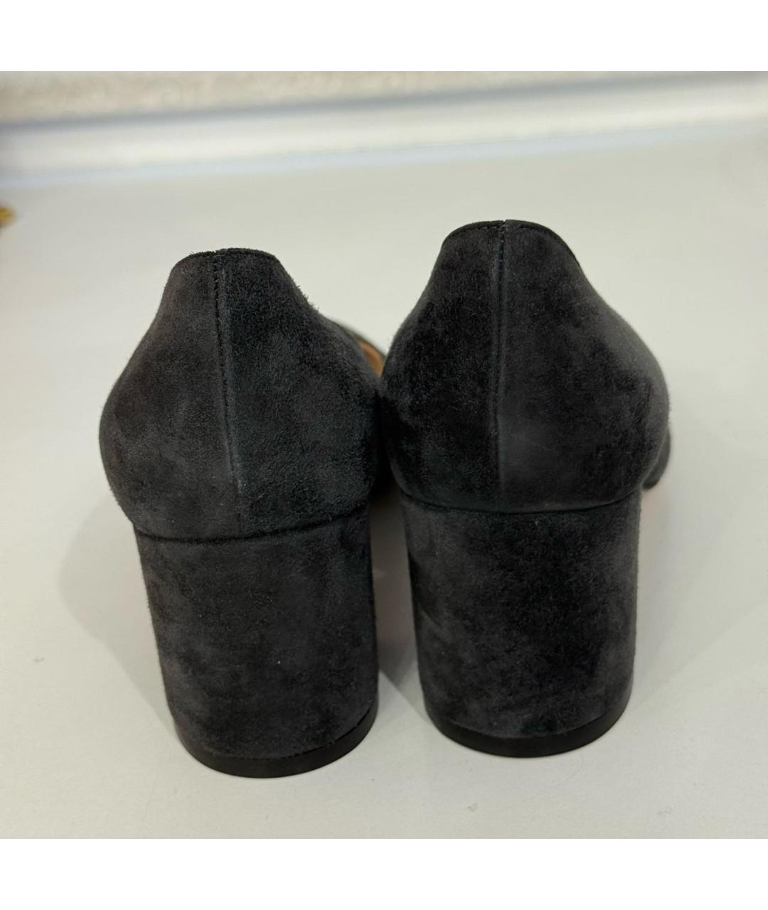GIANVITO ROSSI Антрацитовые замшевые туфли, фото 4