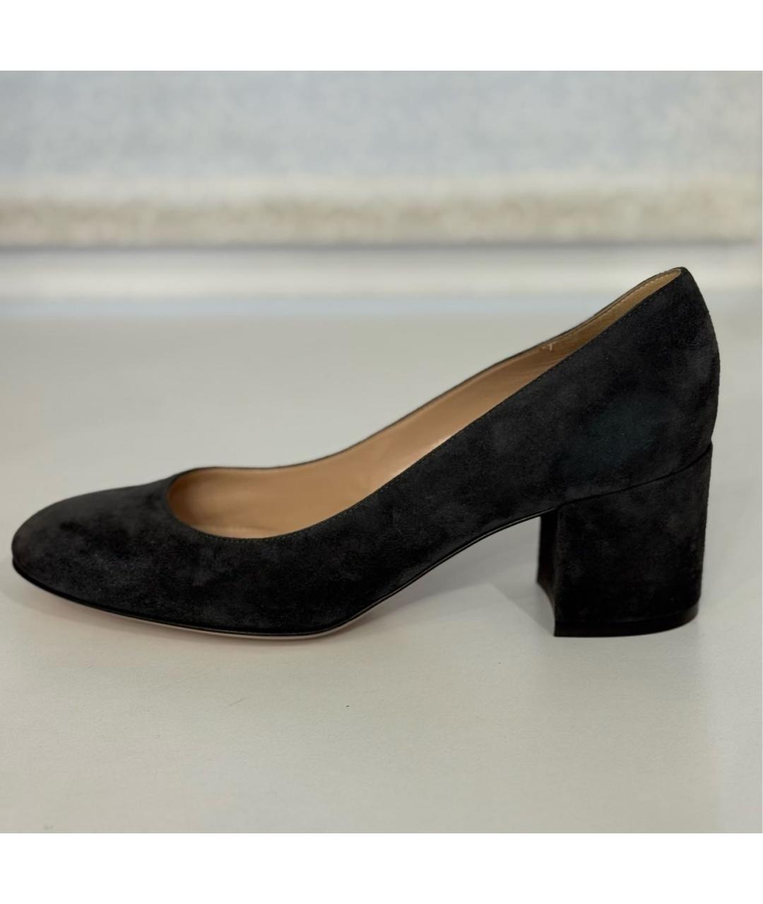 GIANVITO ROSSI Антрацитовые замшевые туфли, фото 7