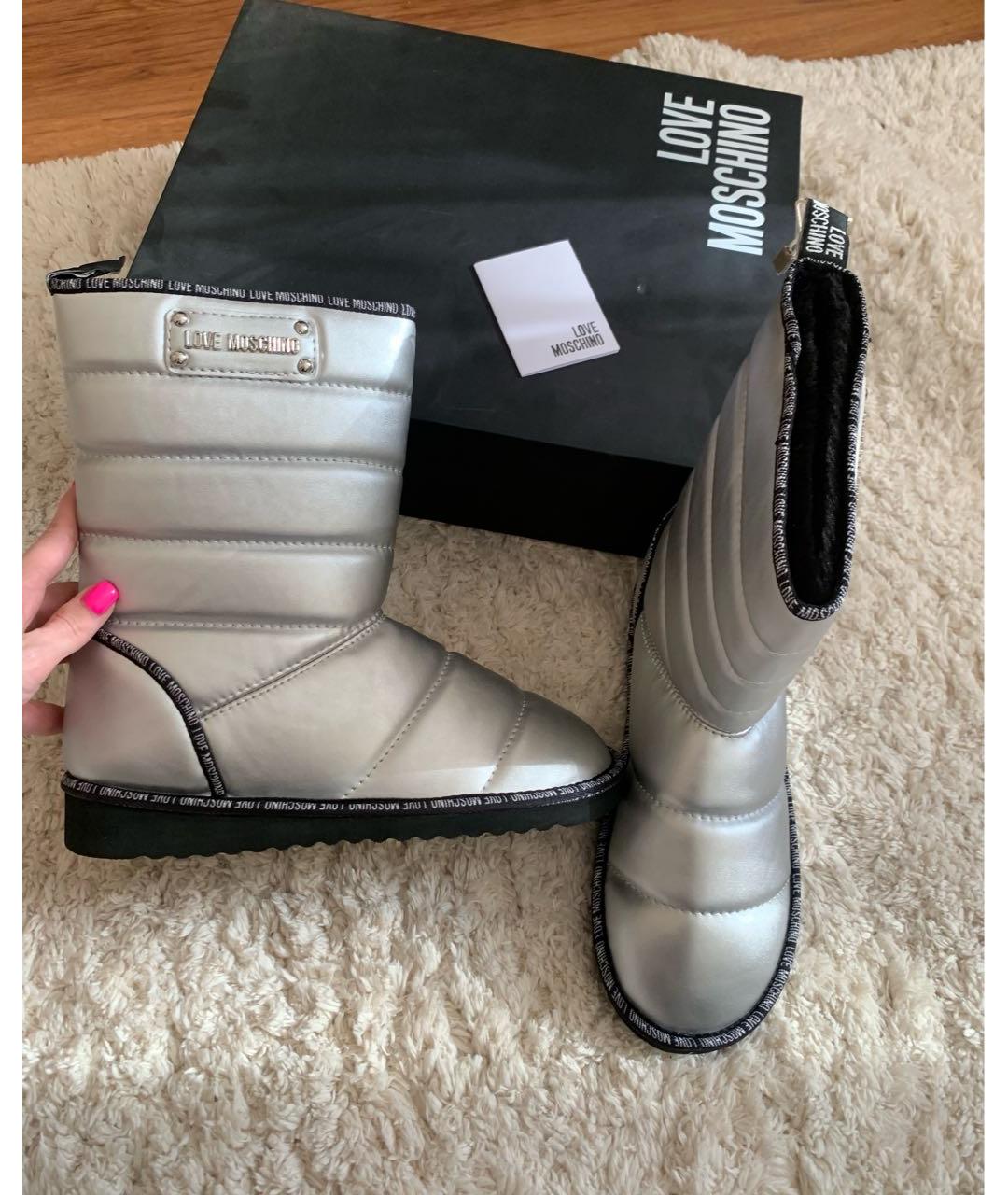 LOVE MOSCHINO Серебряные полусапоги, фото 3
