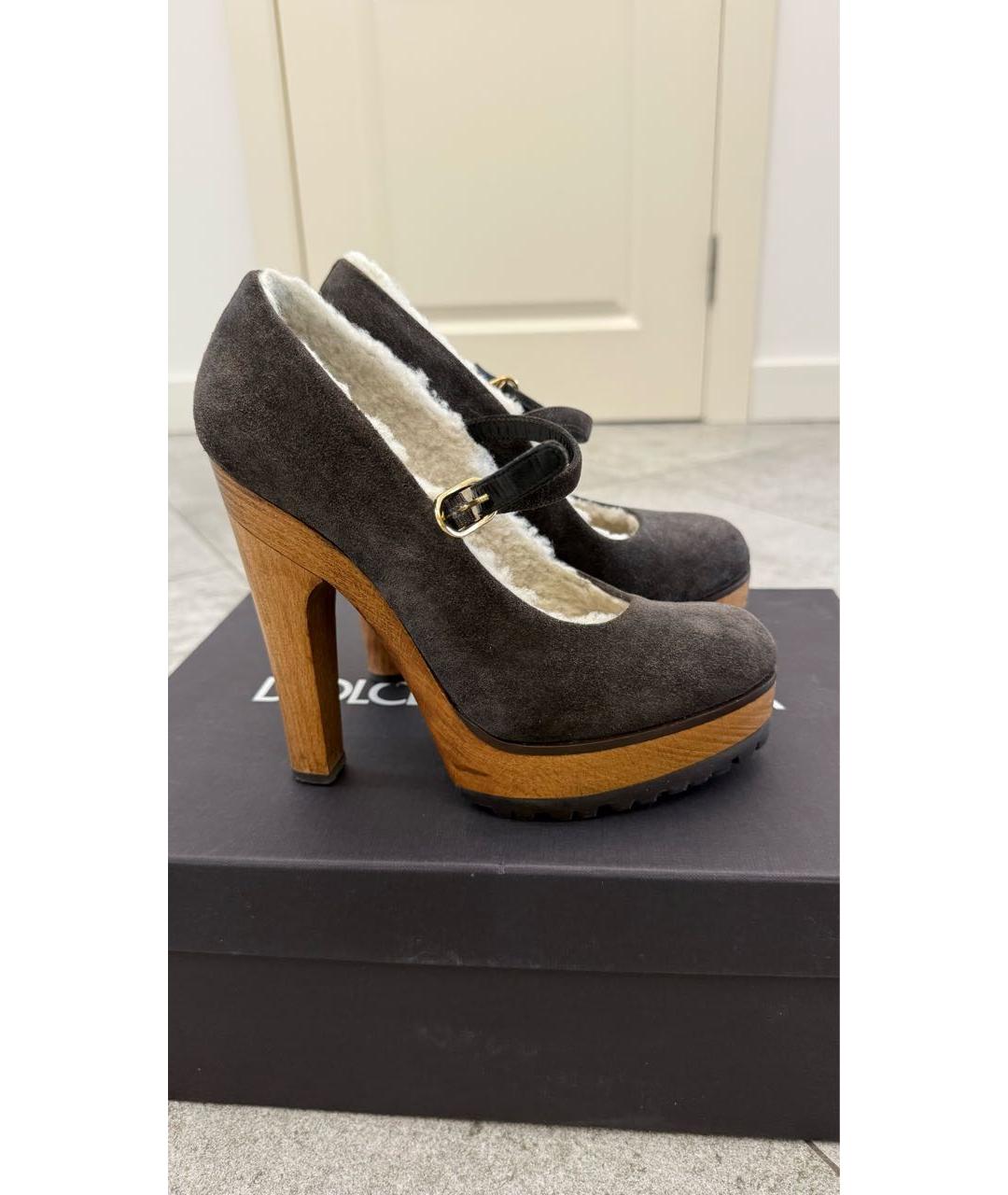 DOLCE&GABBANA Коричневые замшевые туфли, фото 9