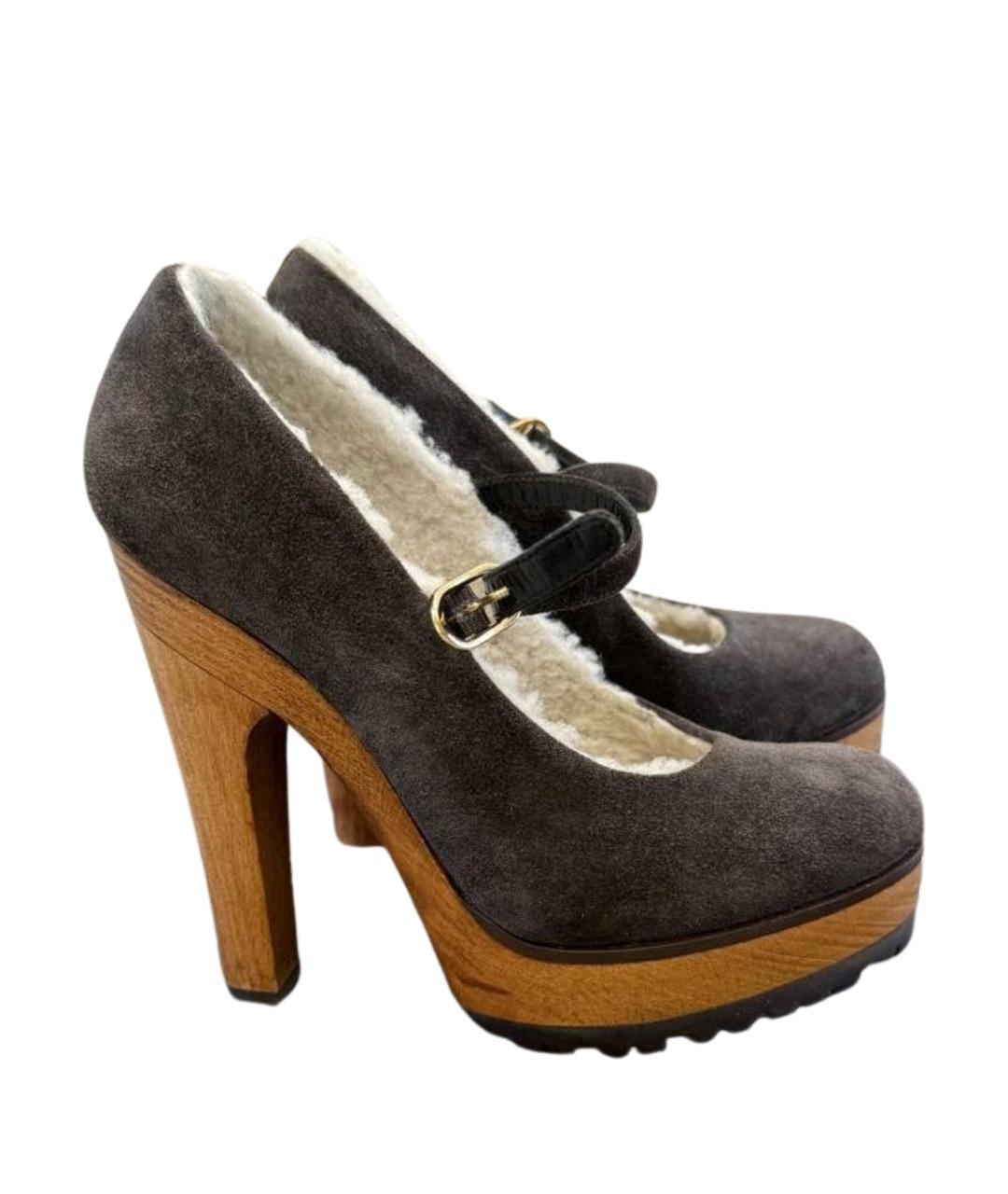 DOLCE&GABBANA Коричневые замшевые туфли, фото 1