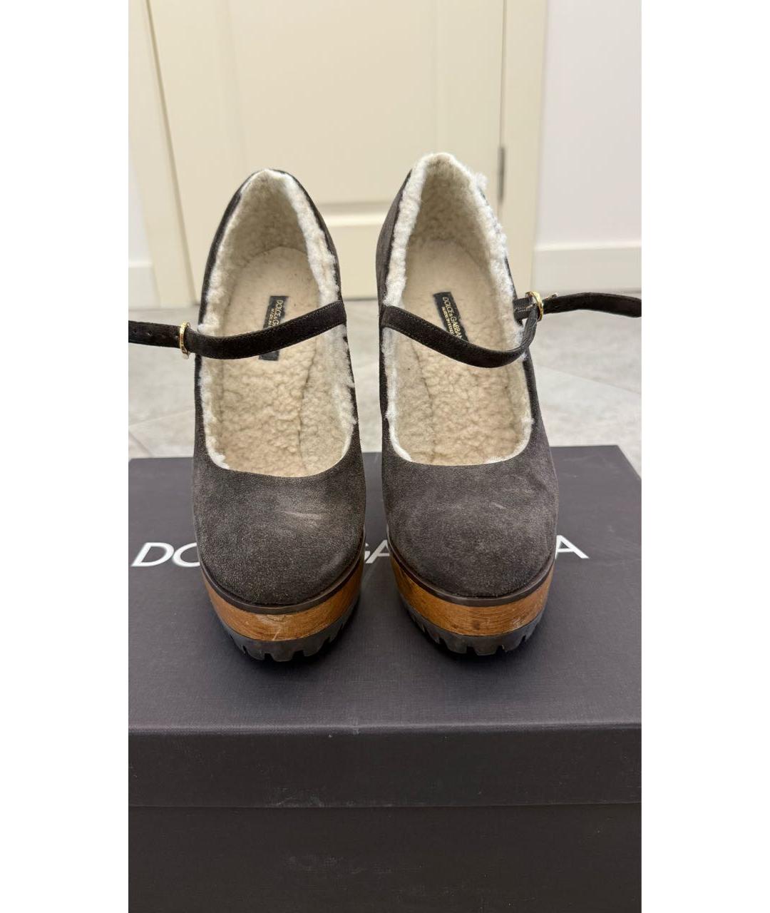 DOLCE&GABBANA Коричневые замшевые туфли, фото 3