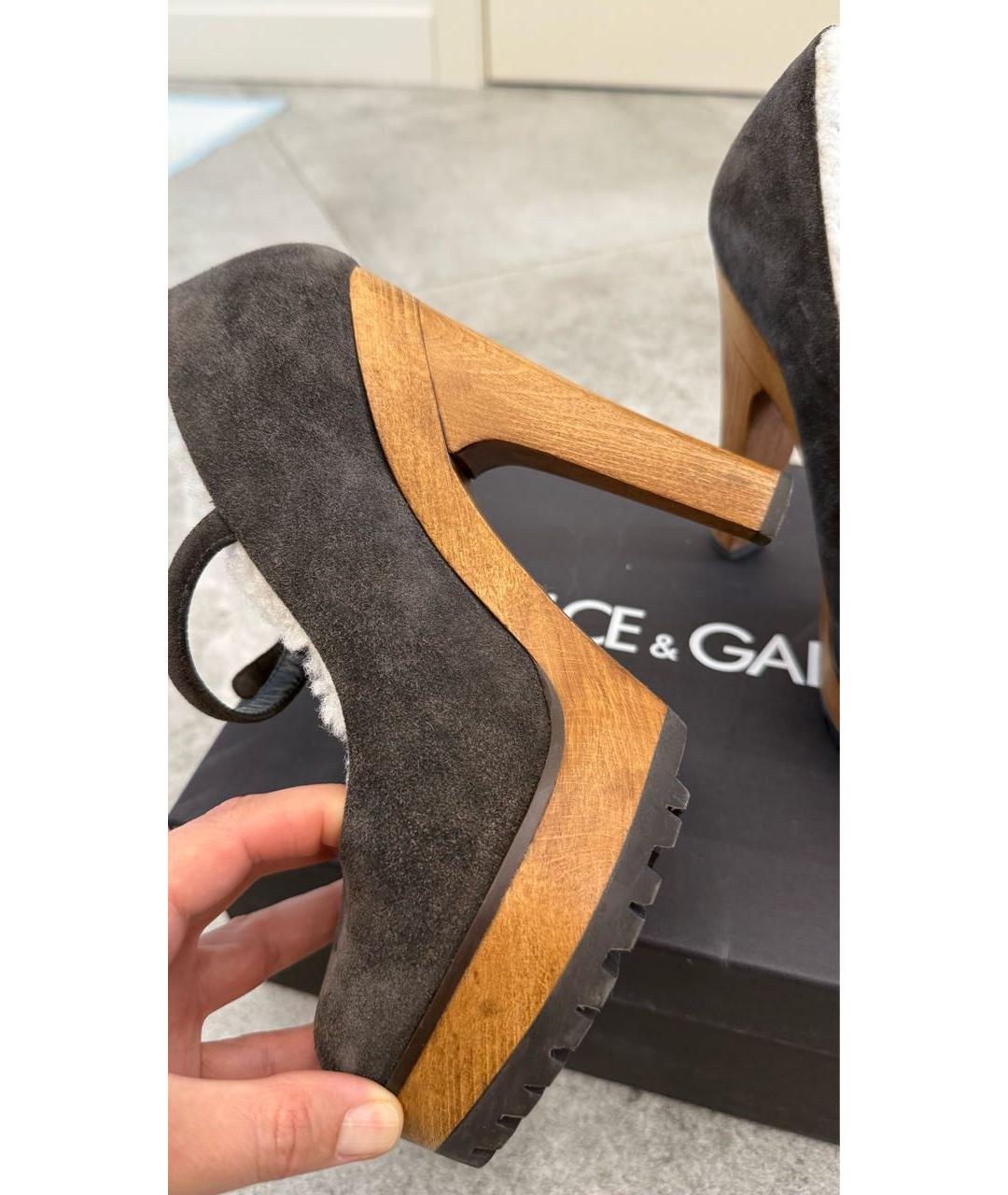 DOLCE&GABBANA Коричневые замшевые туфли, фото 6